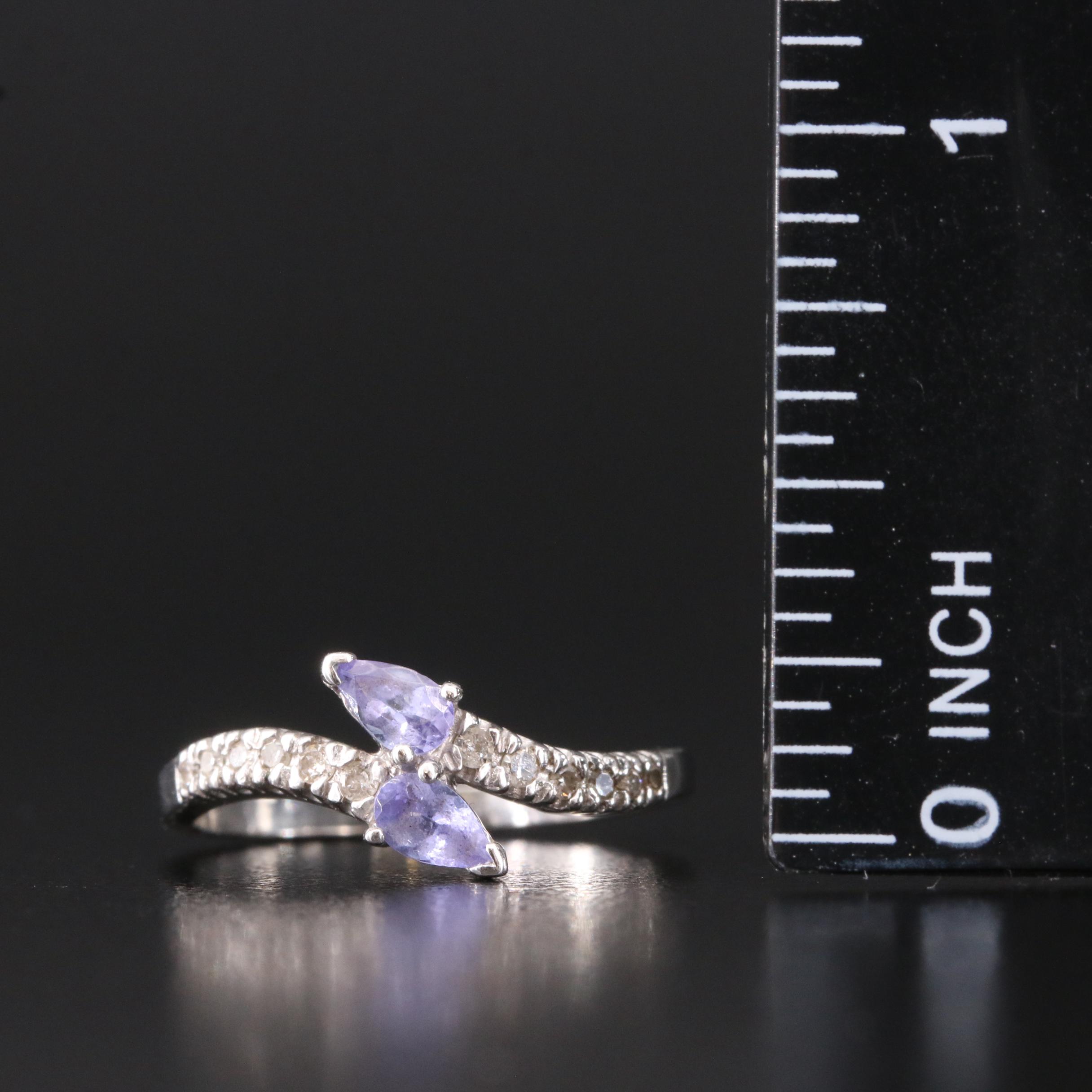 14K Tanzanite and Diamond Bypass Ring