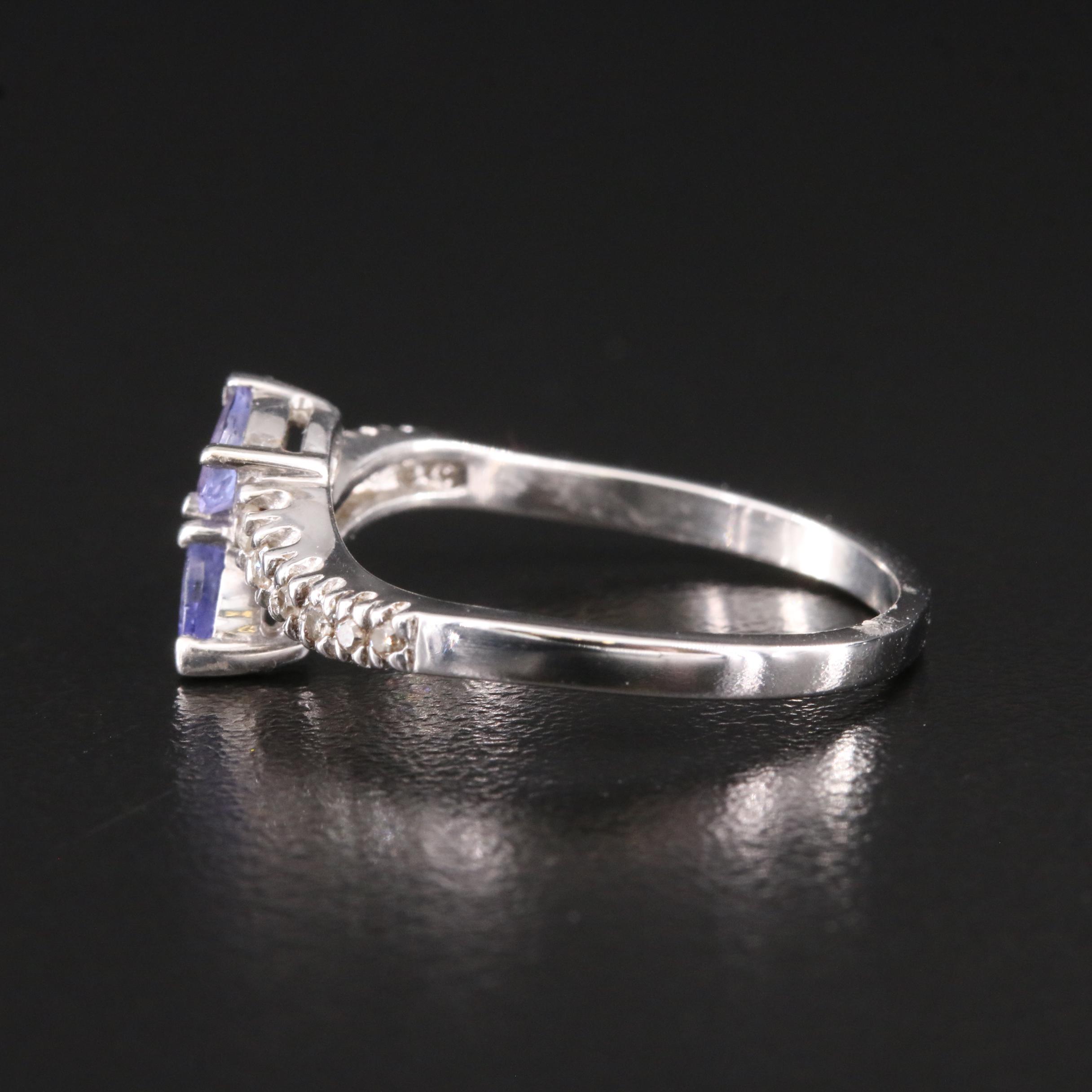 14K Tanzanite and Diamond Bypass Ring