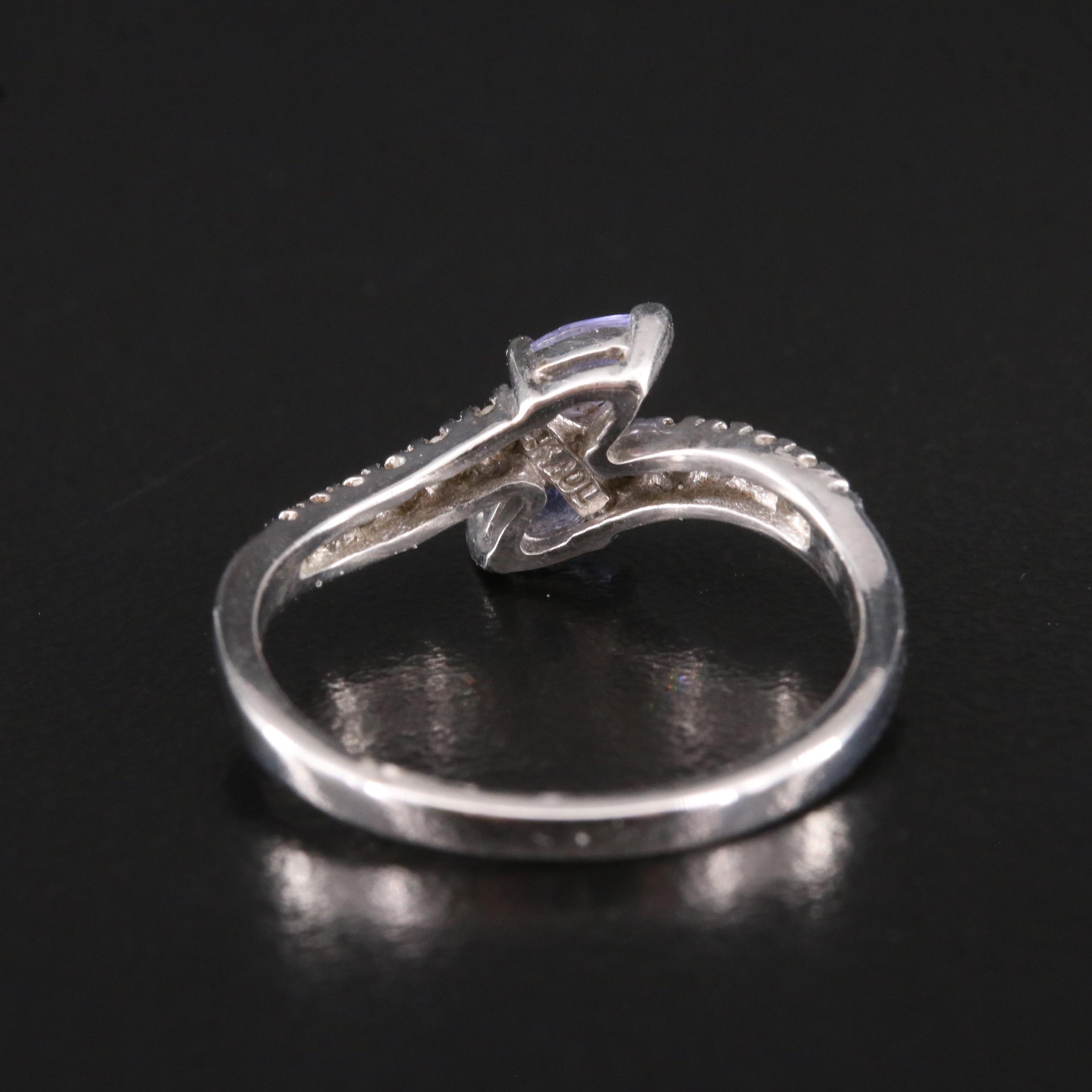 14K Tanzanite and Diamond Bypass Ring