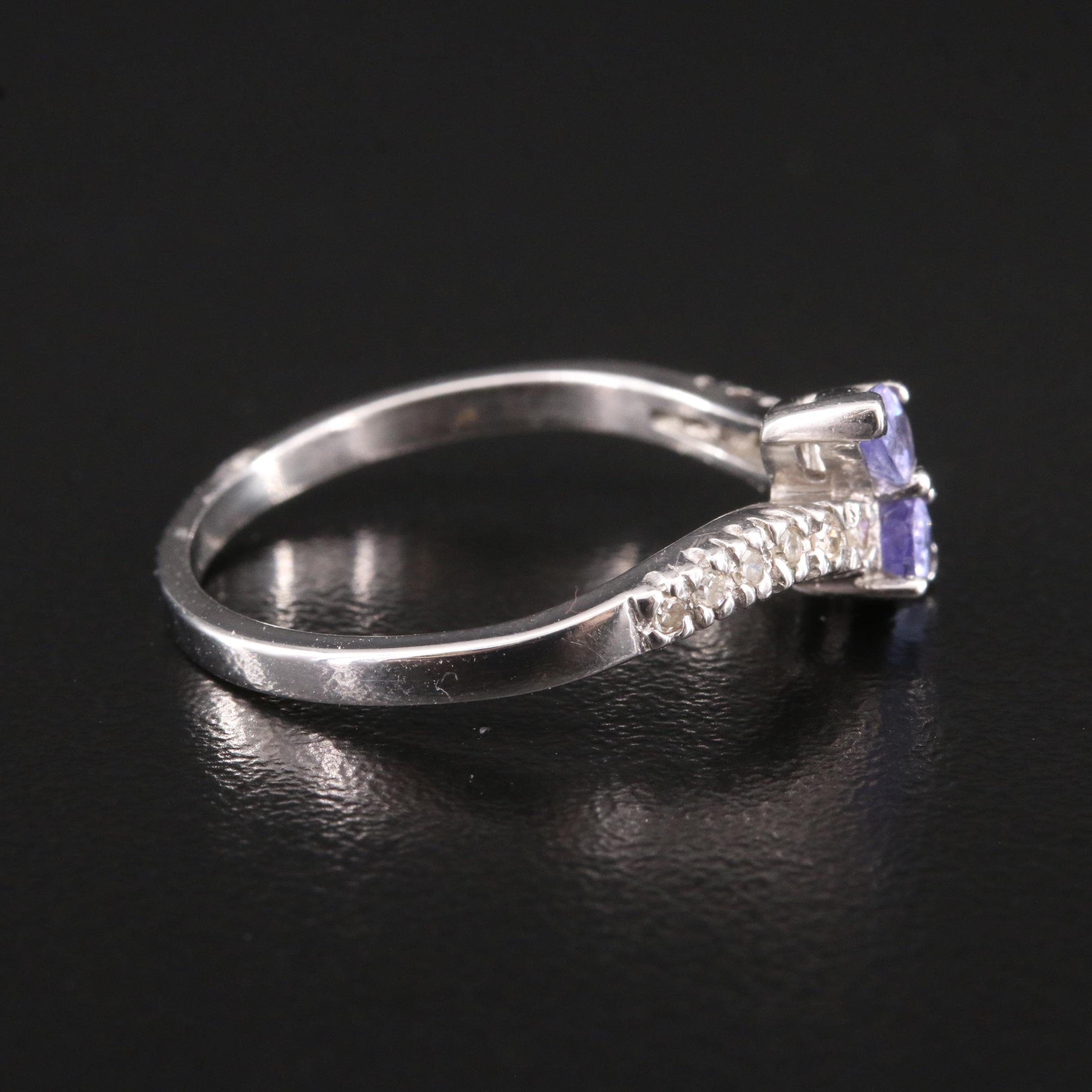 14K Tanzanite and Diamond Bypass Ring