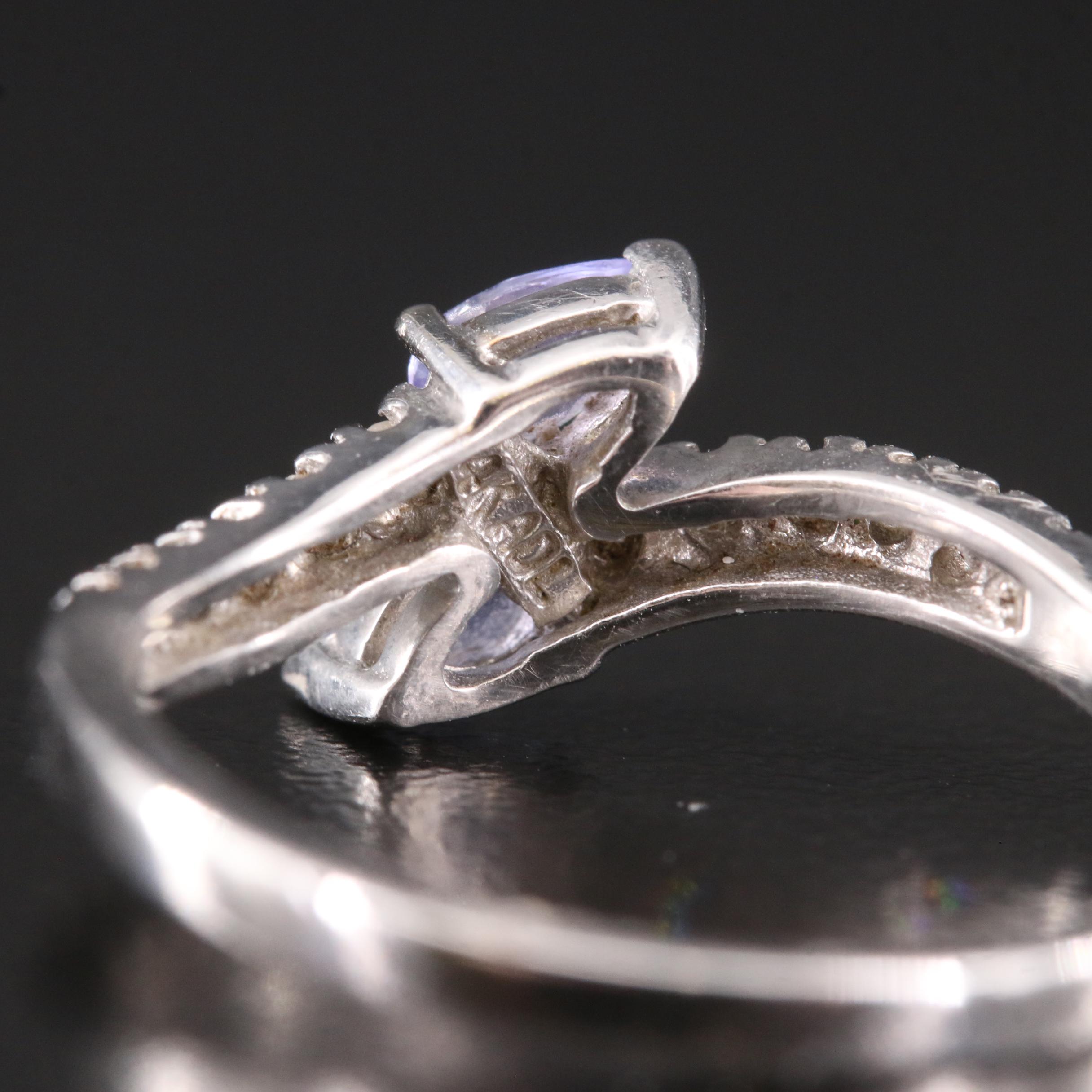 14K Tanzanite and Diamond Bypass Ring