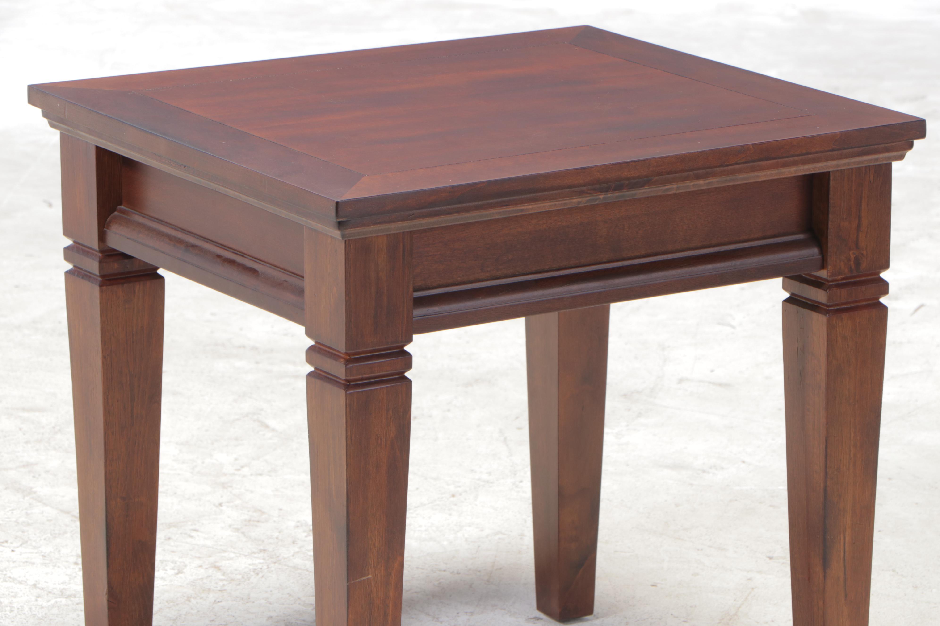 Rustic Mahogany-Stained Side Table