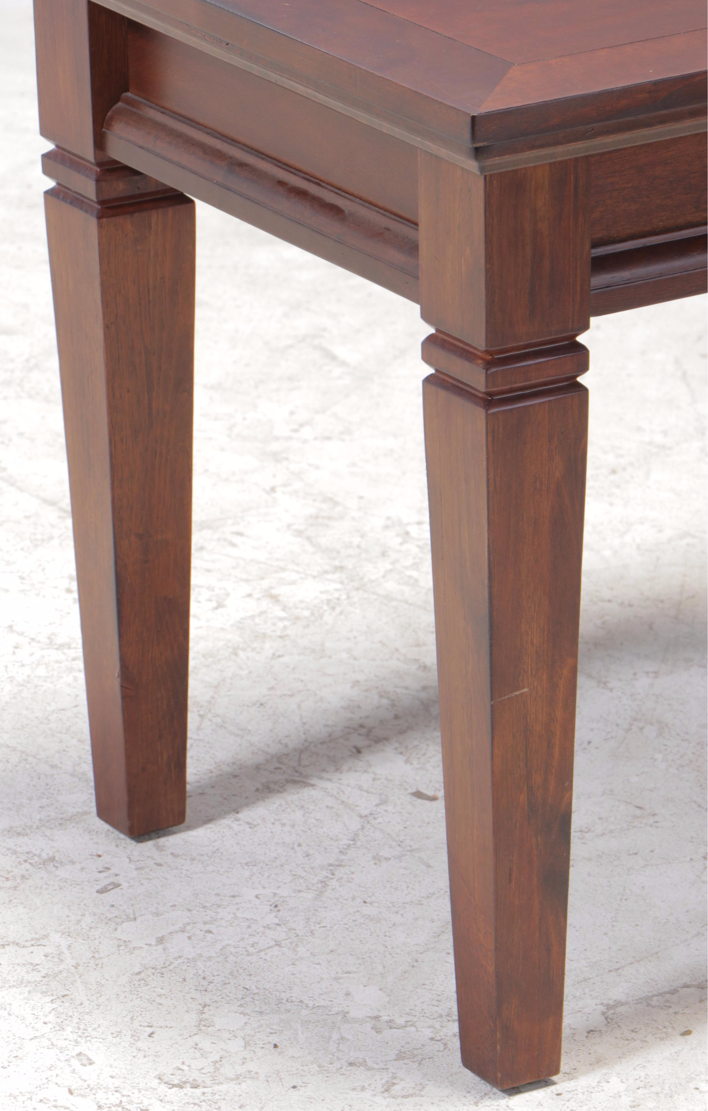 Rustic Mahogany-Stained Side Table