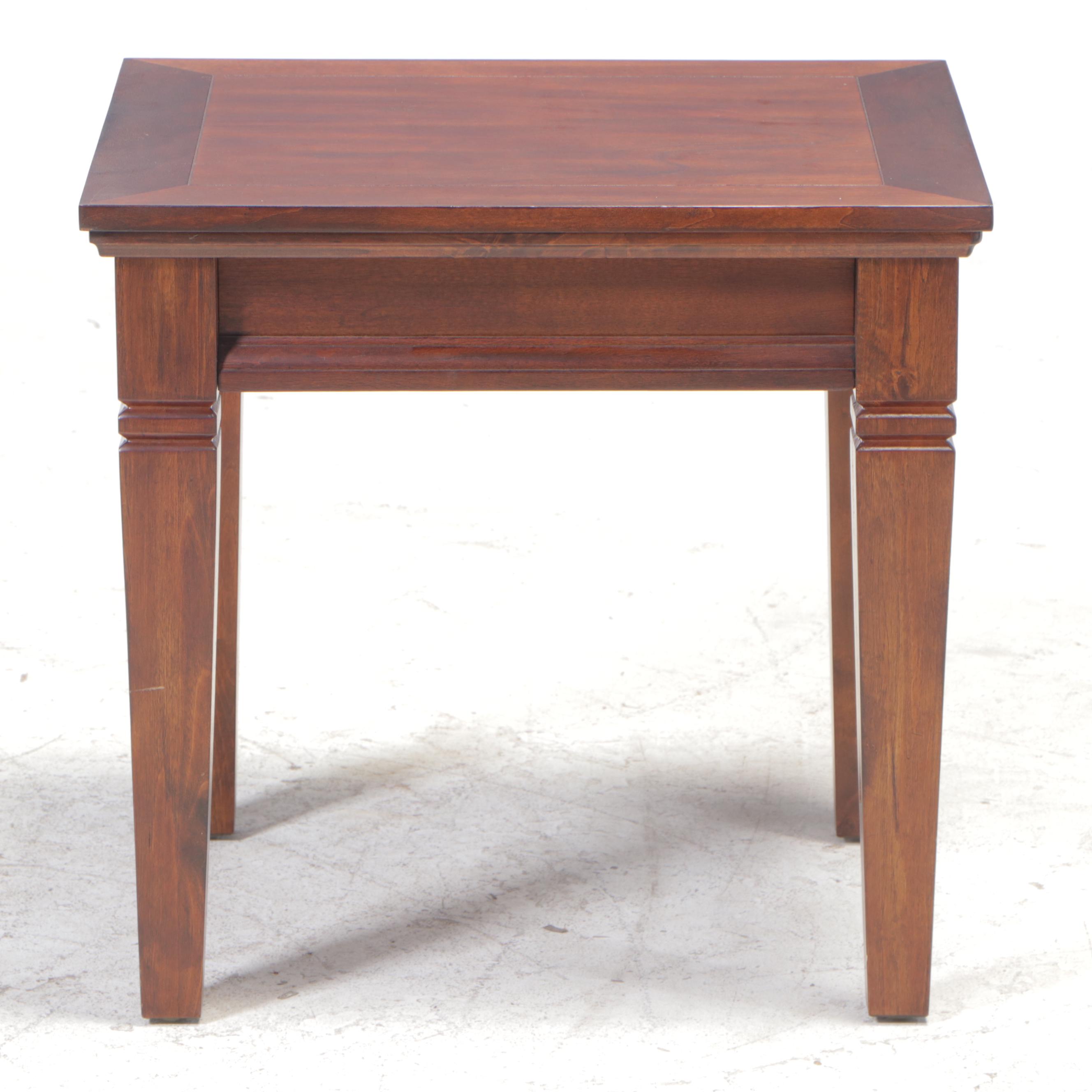 Rustic Mahogany-Stained Side Table