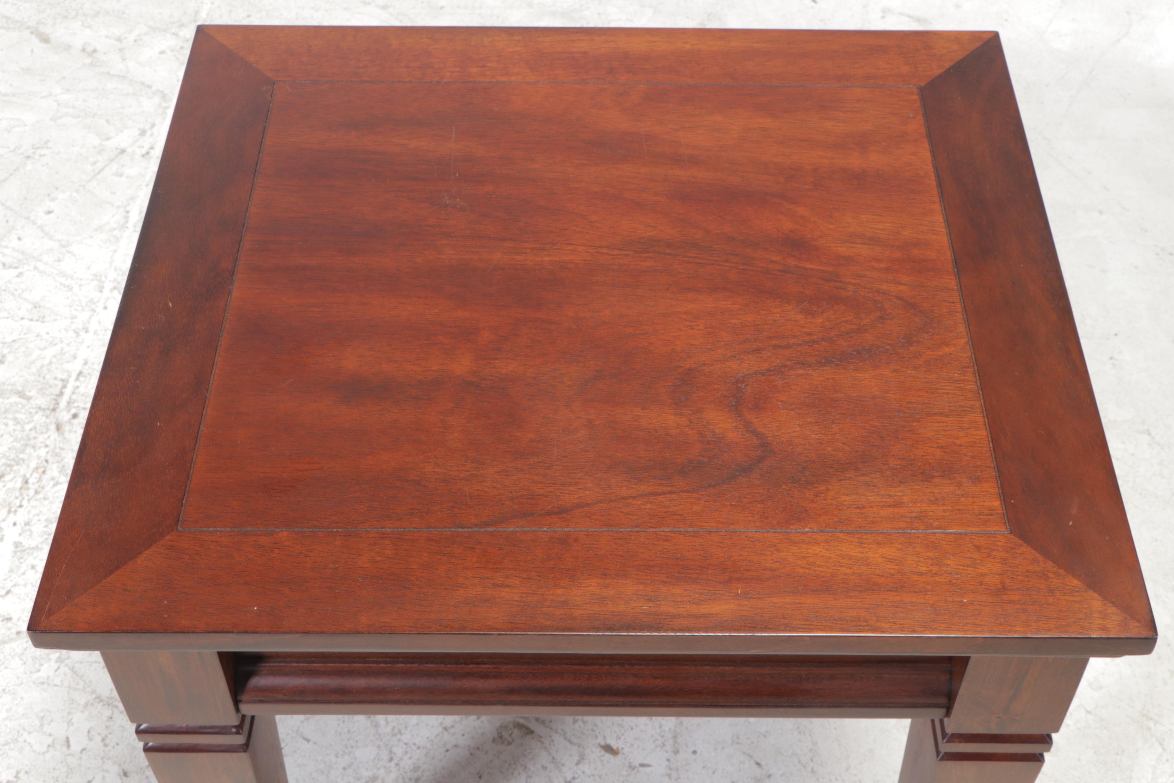 Rustic Mahogany-Stained Side Table