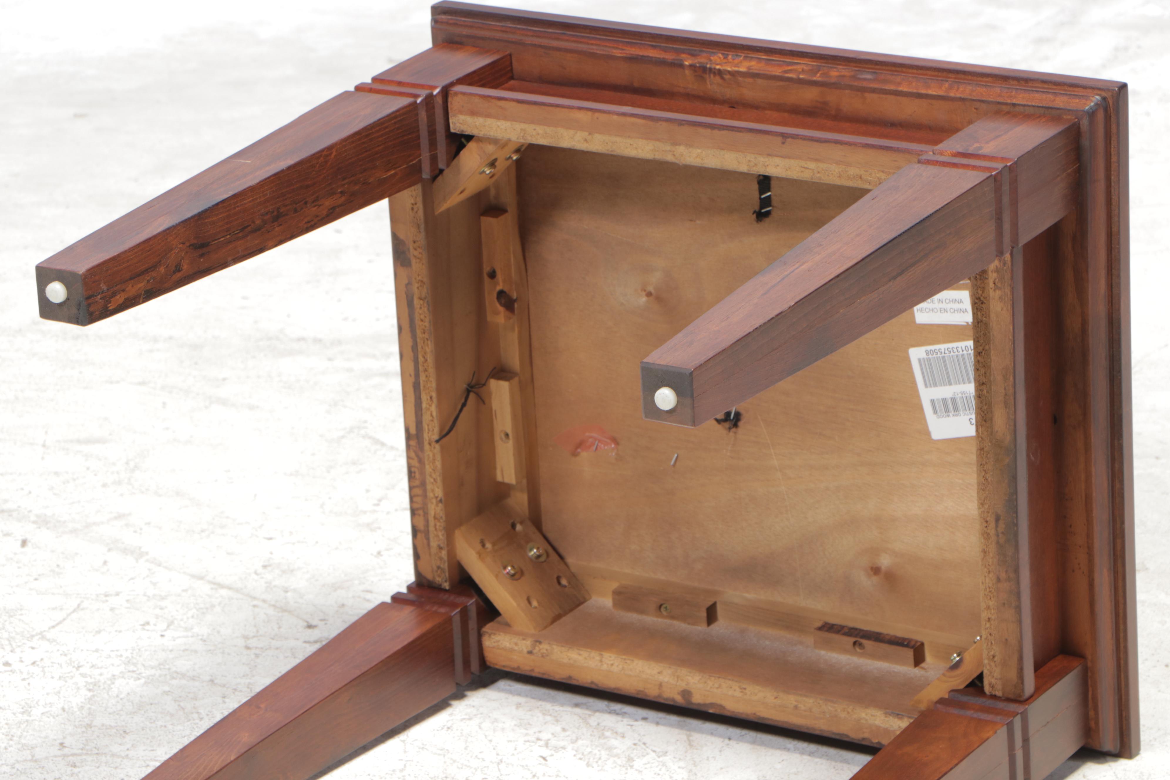 Rustic Mahogany-Stained Side Table