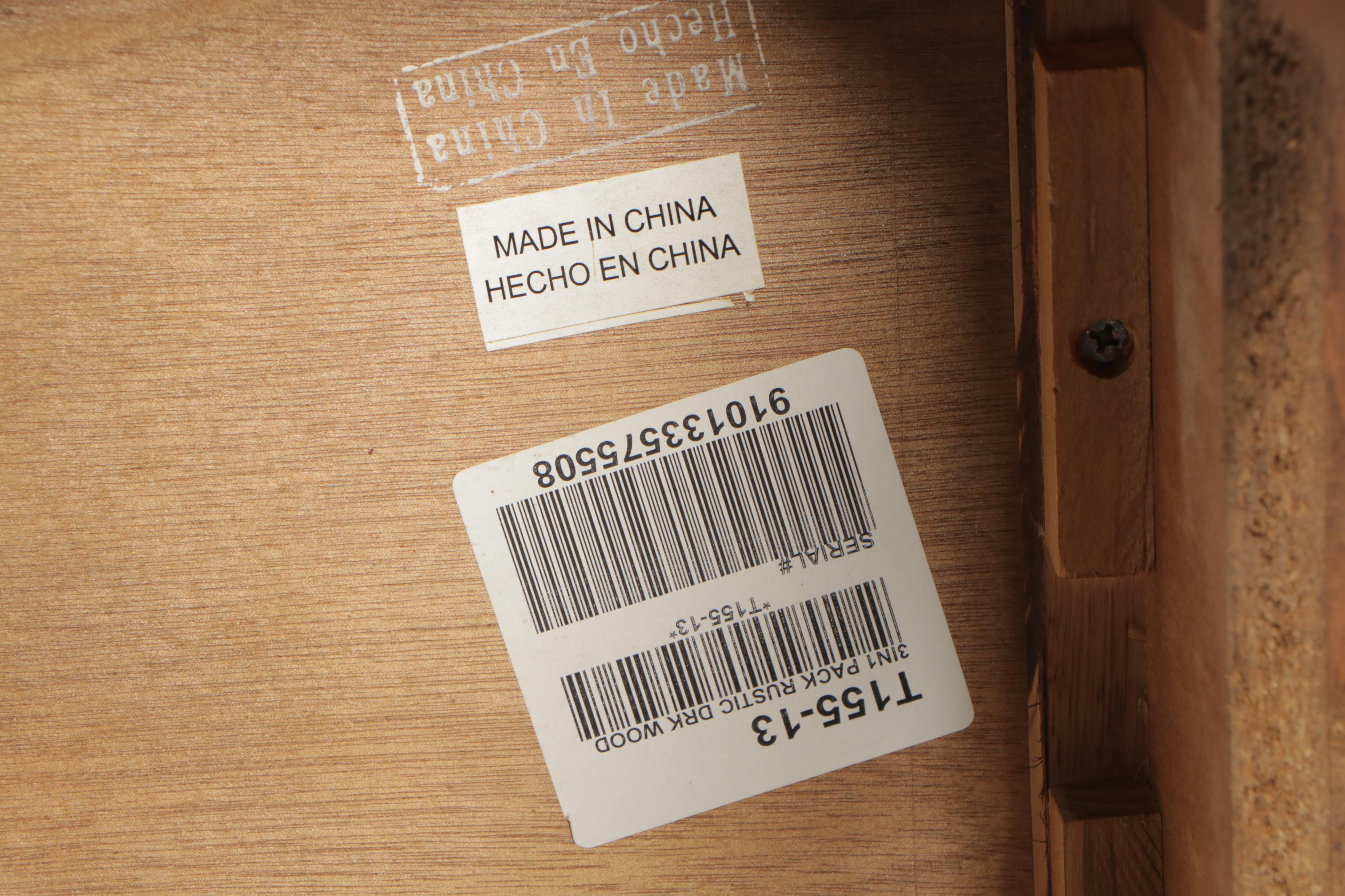 Rustic Mahogany-Stained Side Table