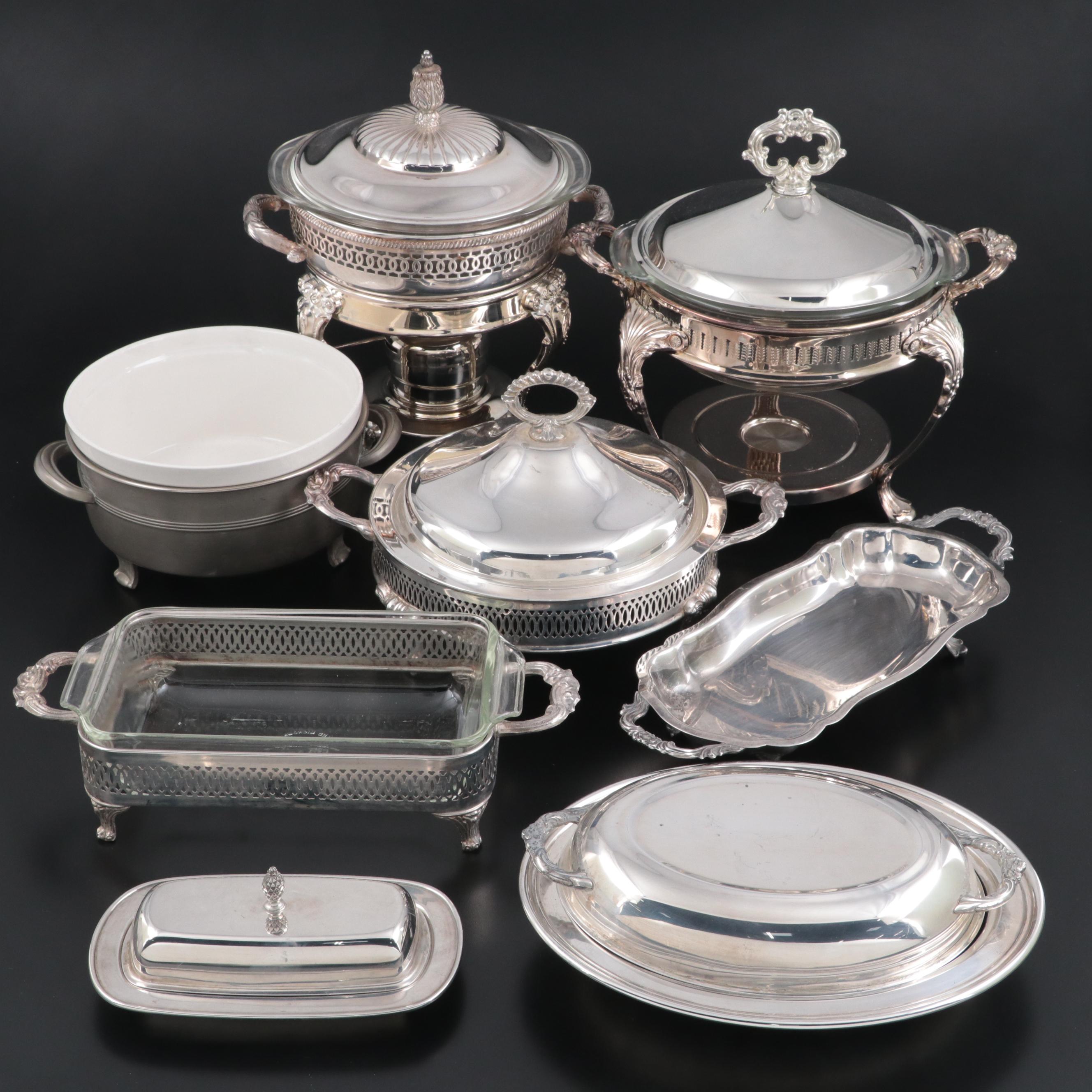 F.B. Rogers Silver Plate Footed Bowl, Other Chafing Dishes and Serveware
