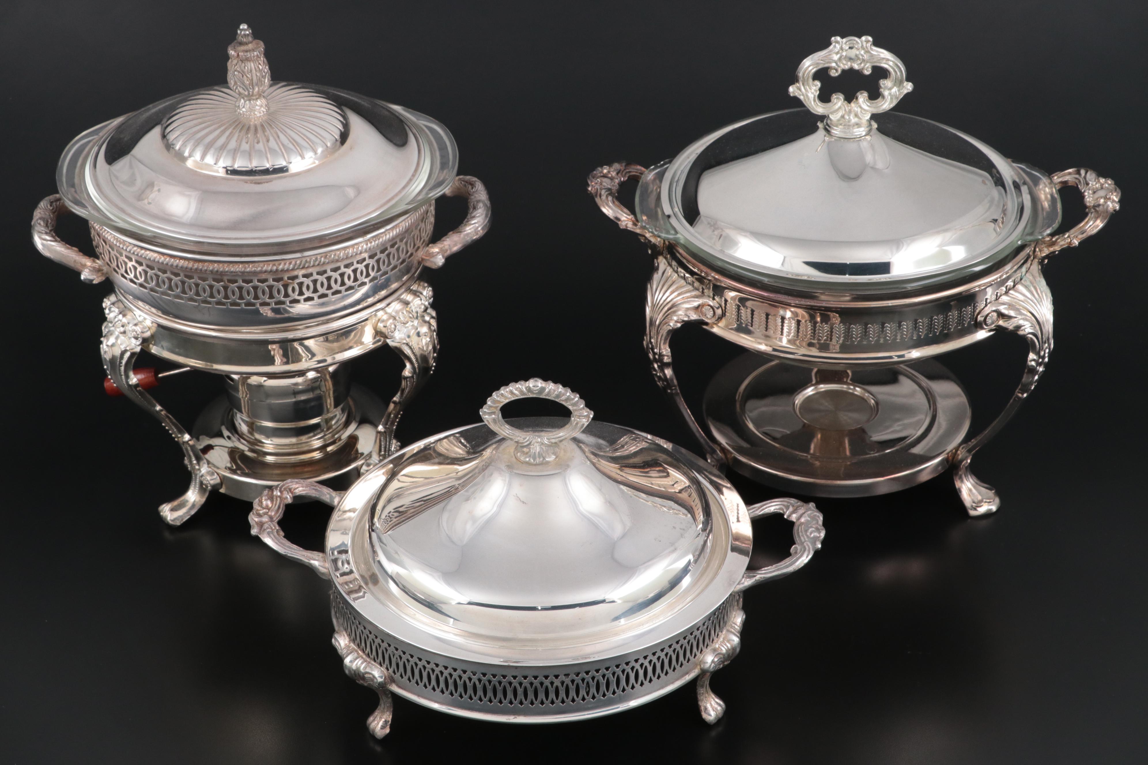 F.B. Rogers Silver Plate Footed Bowl, Other Chafing Dishes and Serveware