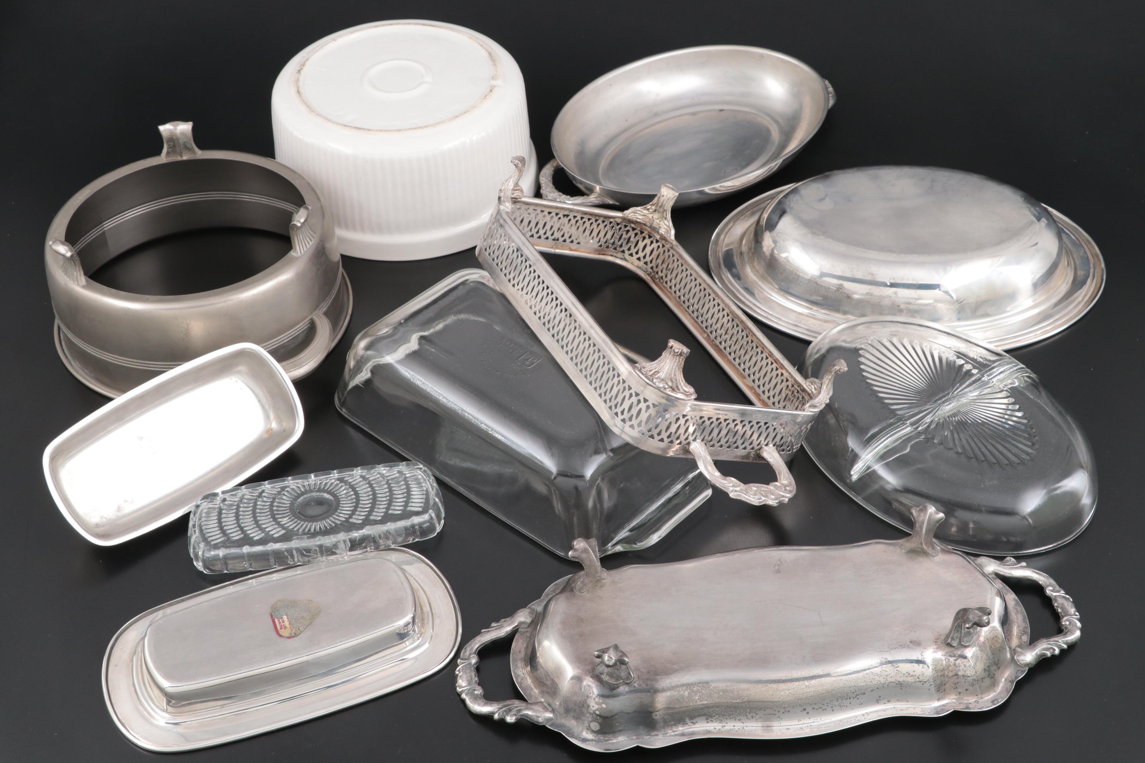 F.B. Rogers Silver Plate Footed Bowl, Other Chafing Dishes and Serveware