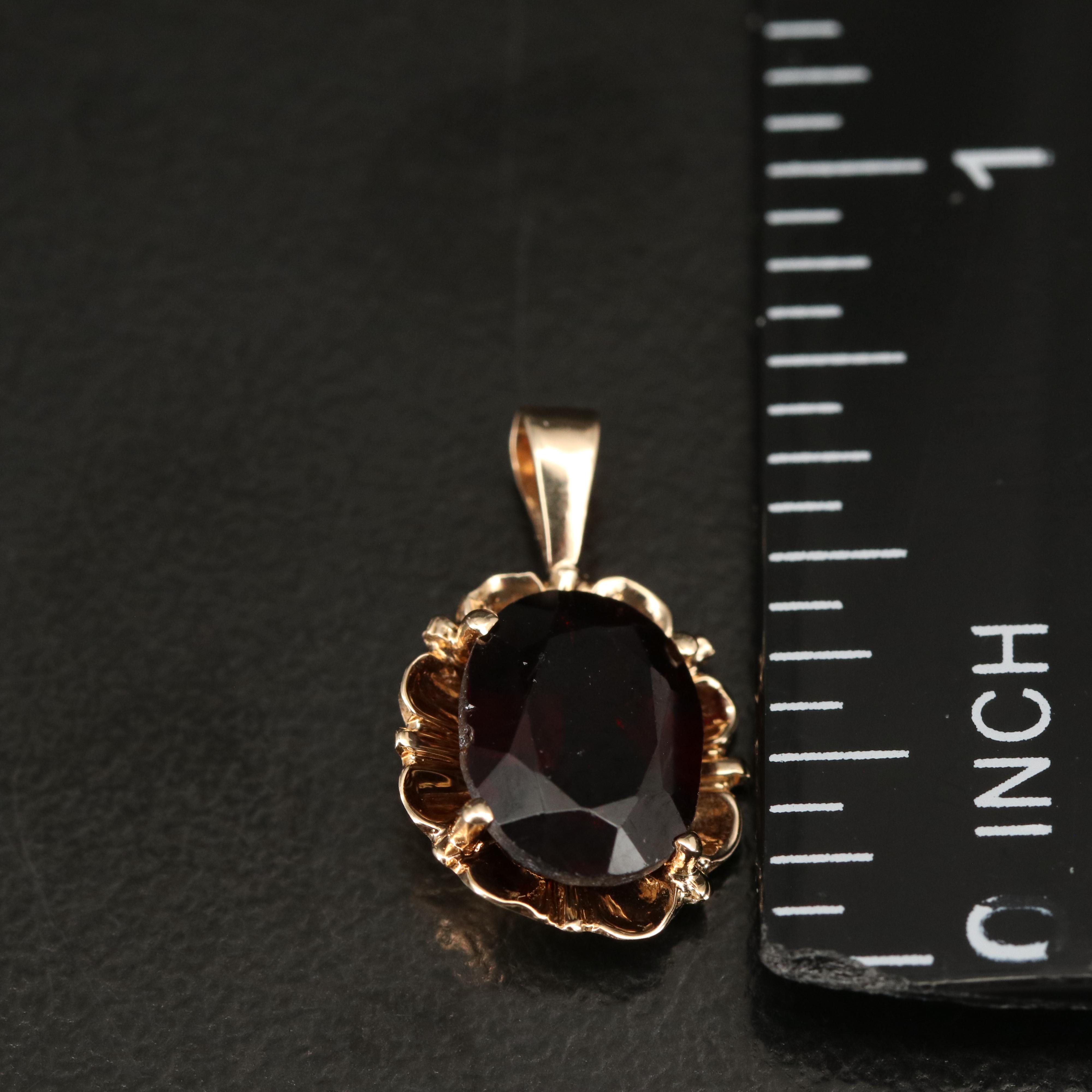 14K Garnet Pendant