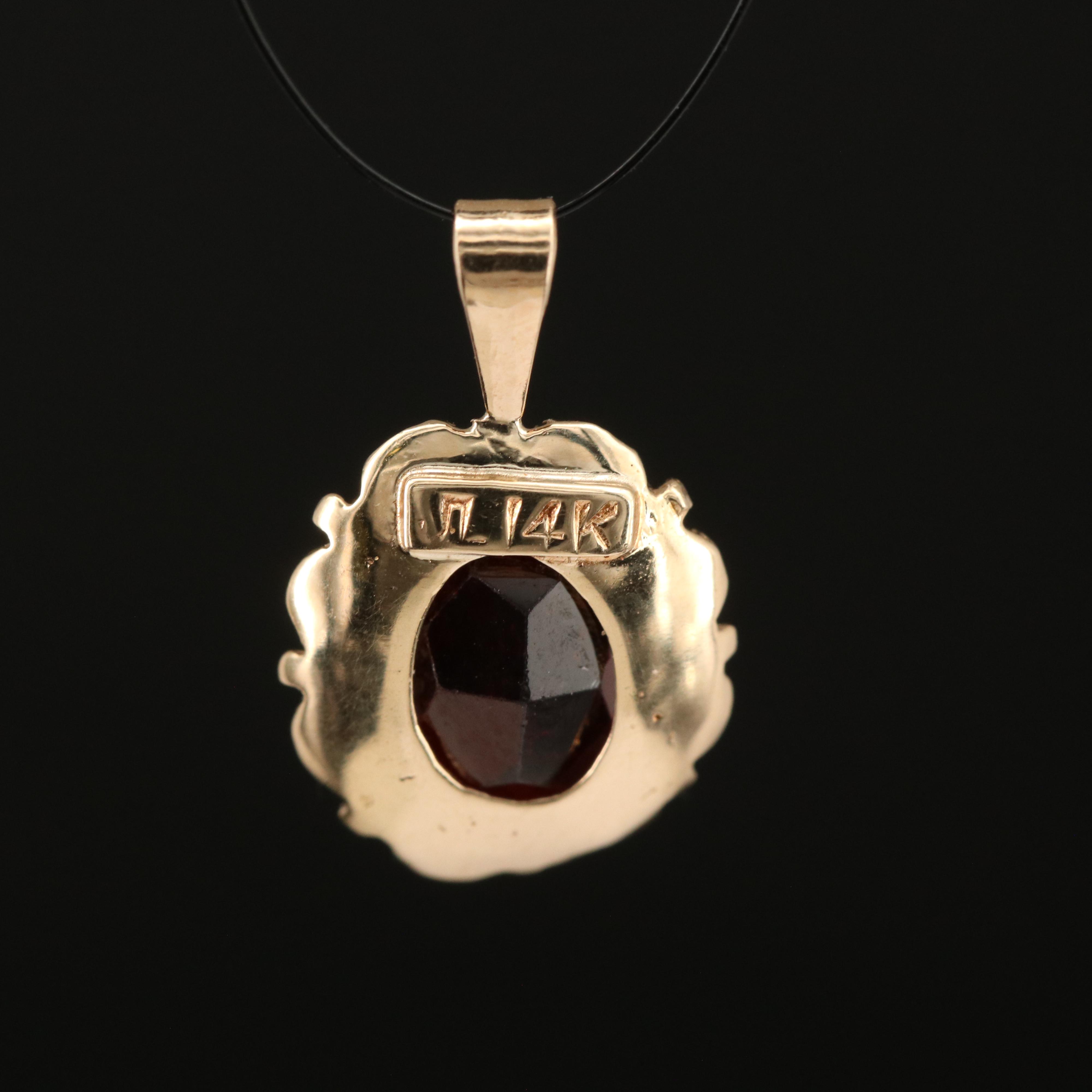14K Garnet Pendant