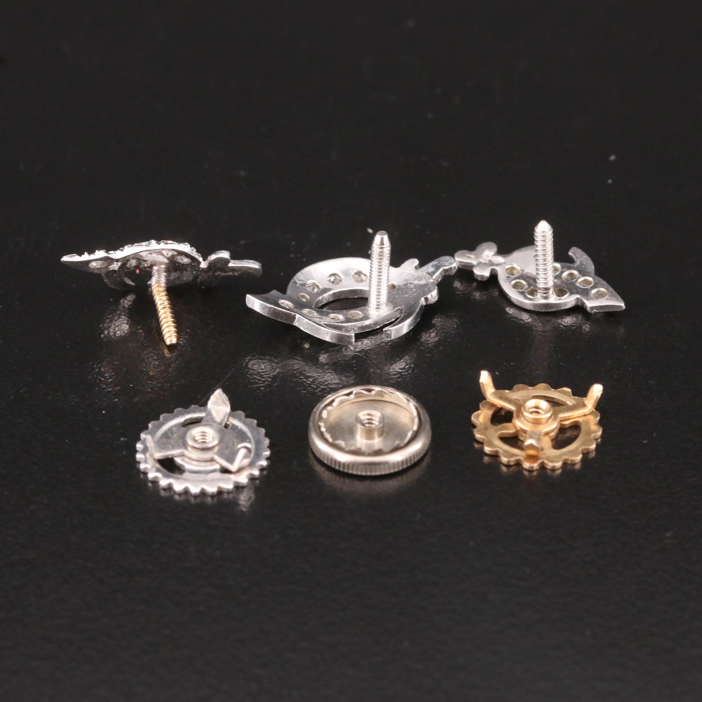 Mixed Metal Shriner's Pins Including Diamond and White Spinel