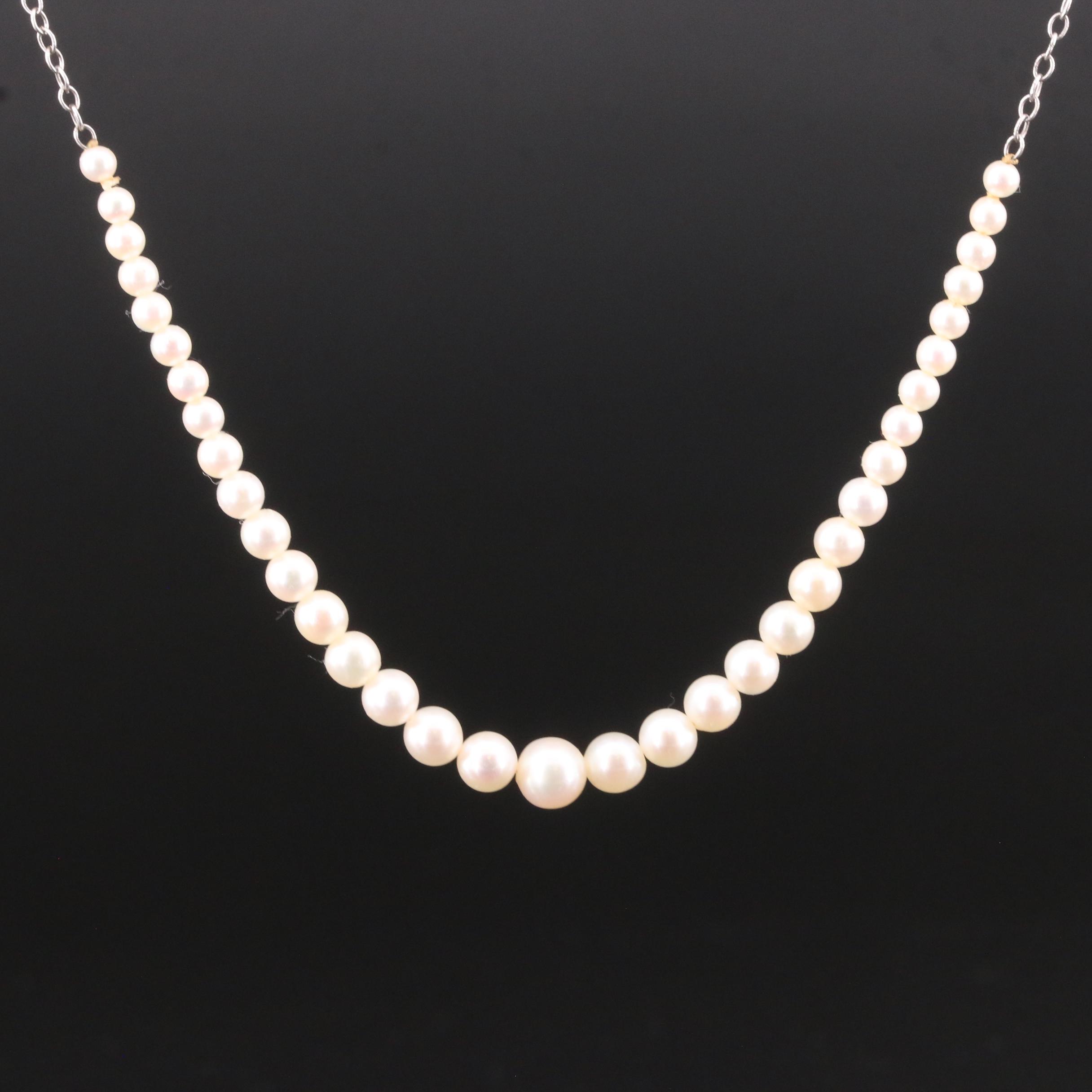 Sterling Pearl Graduating Necklace