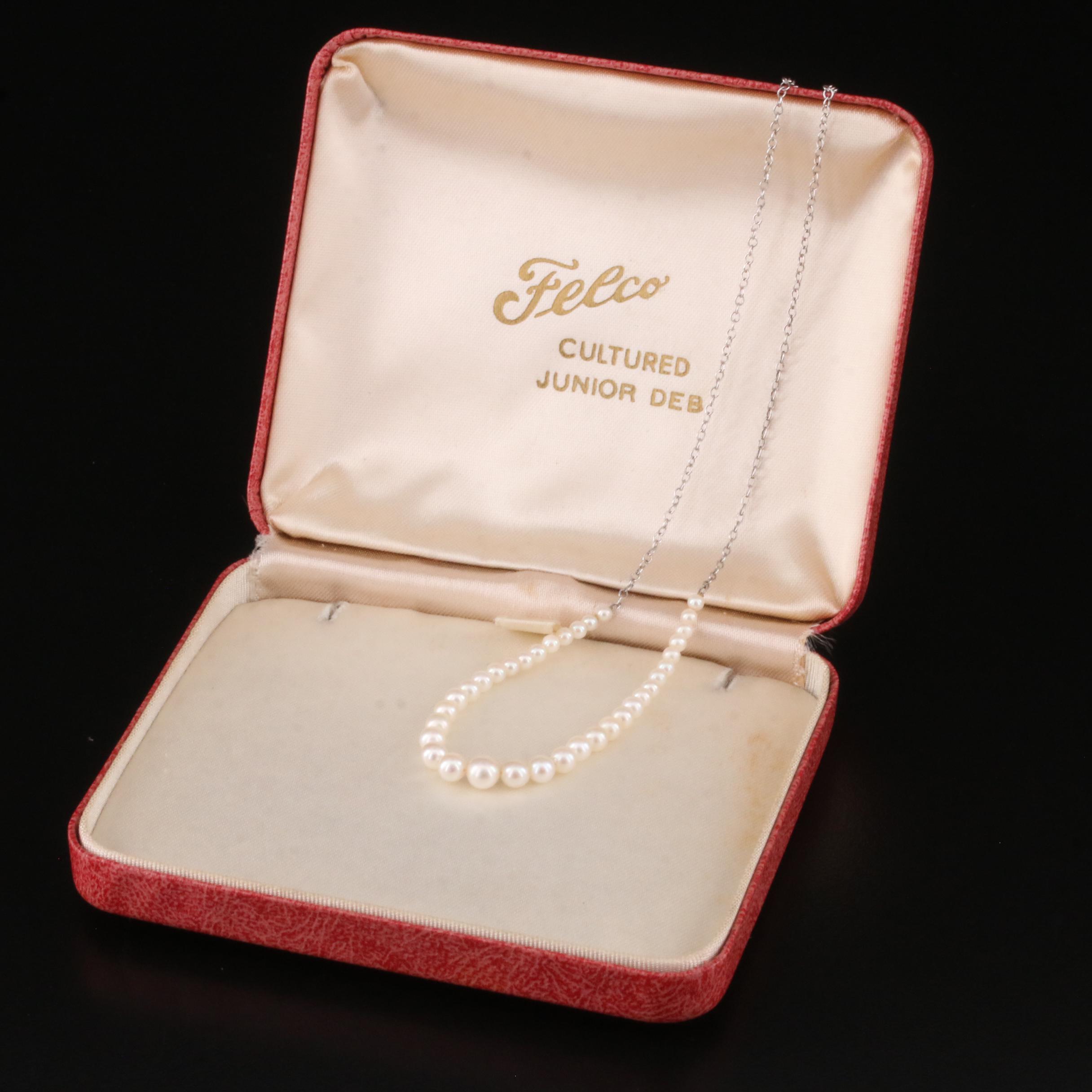 Sterling Pearl Graduating Necklace