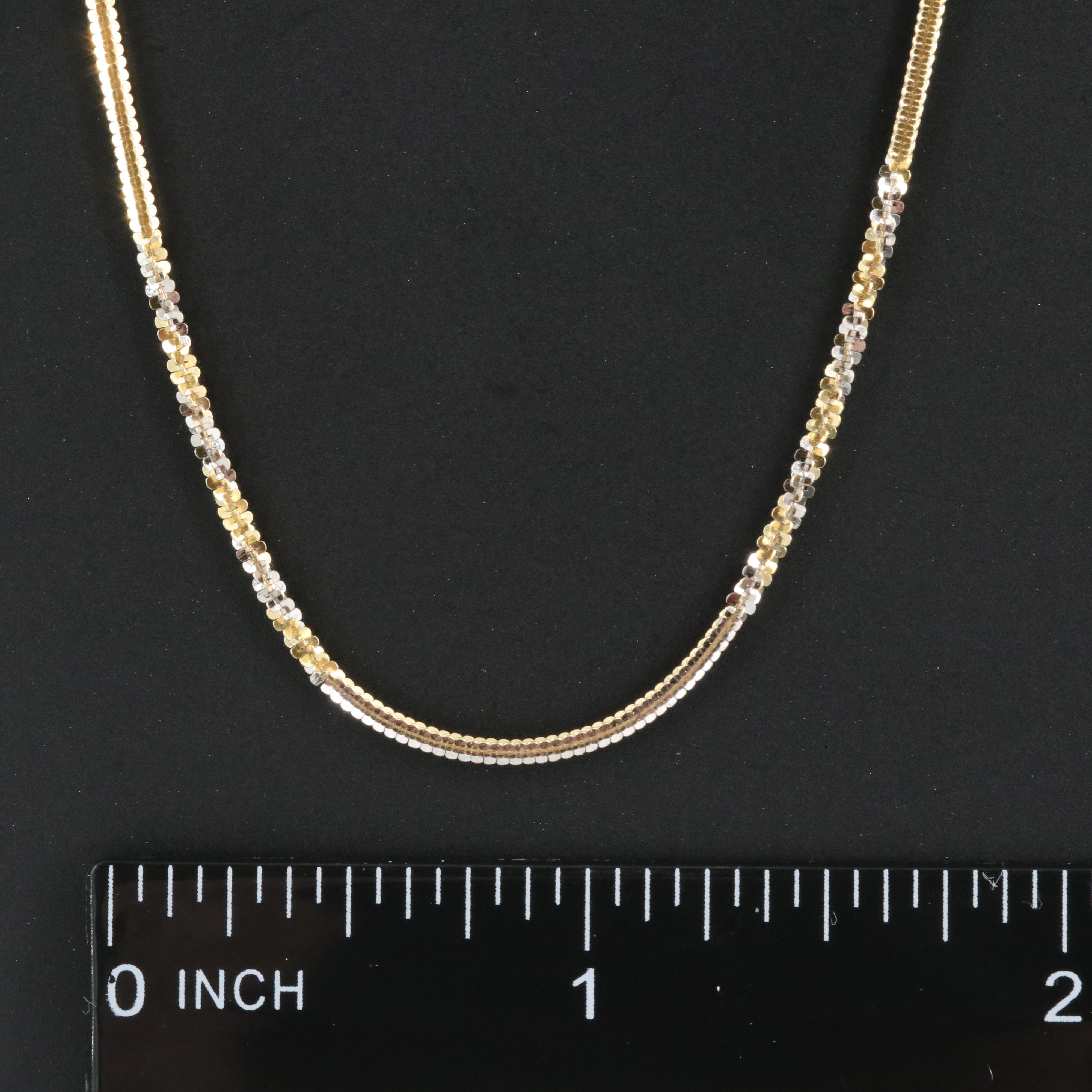 14K Two-Tone Fancy Link Chain Necklace