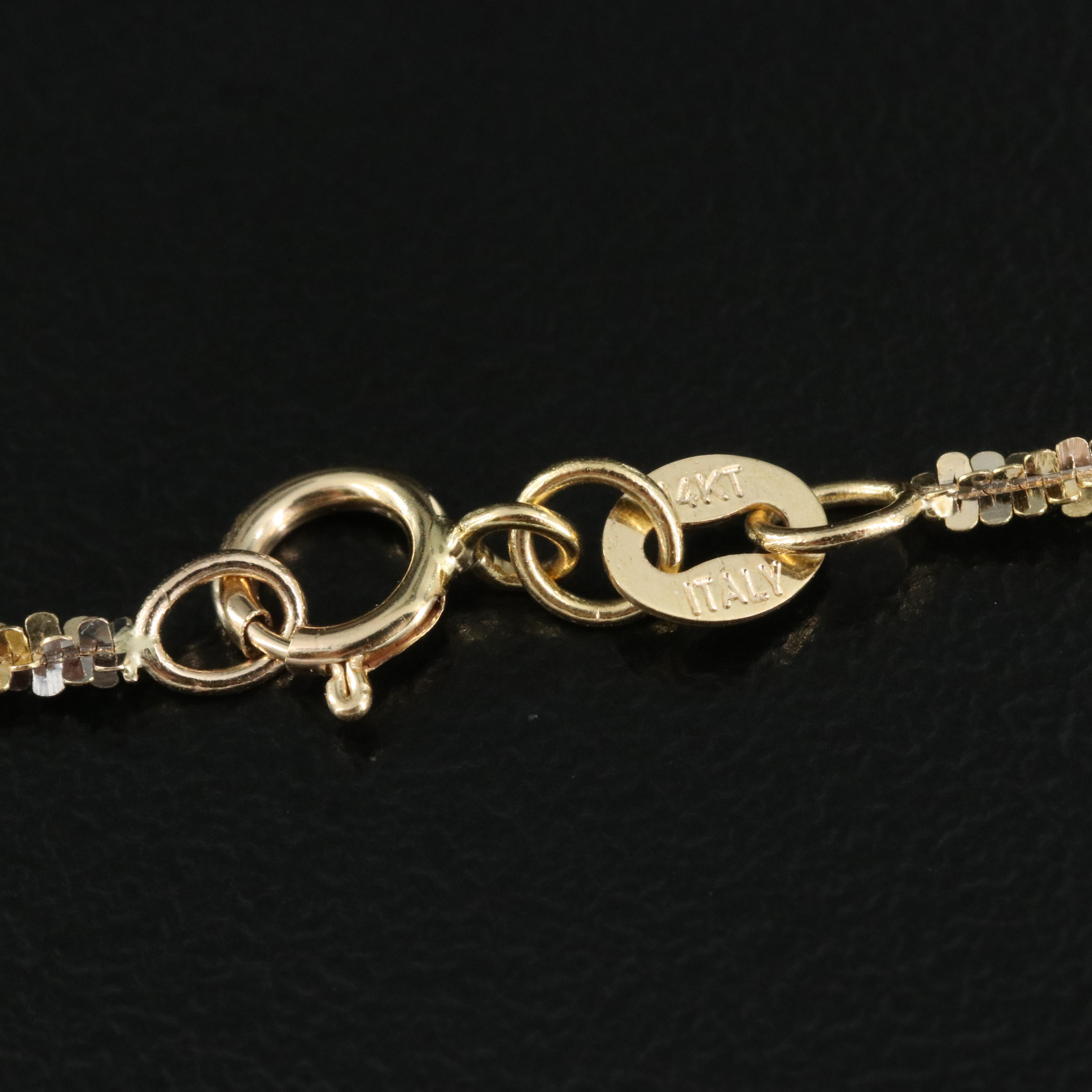 14K Two-Tone Fancy Link Chain Necklace