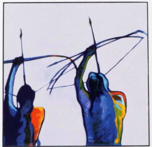 John Nieto Serigraph of Native American Archers, 1996