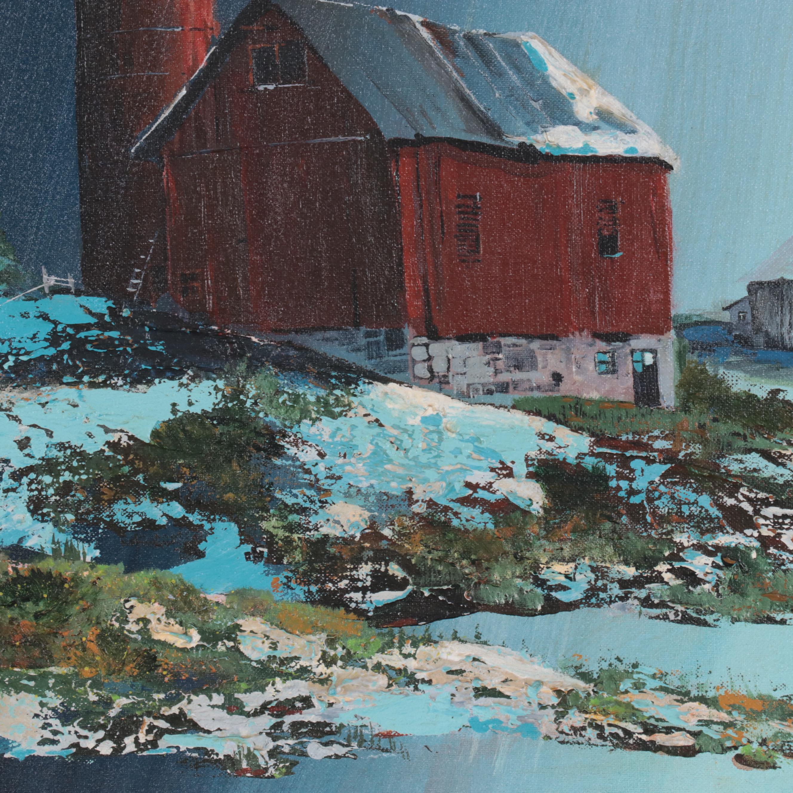 Joseph R. Stasny Acrylic Painting "Spring Storm," Mid-20th Century