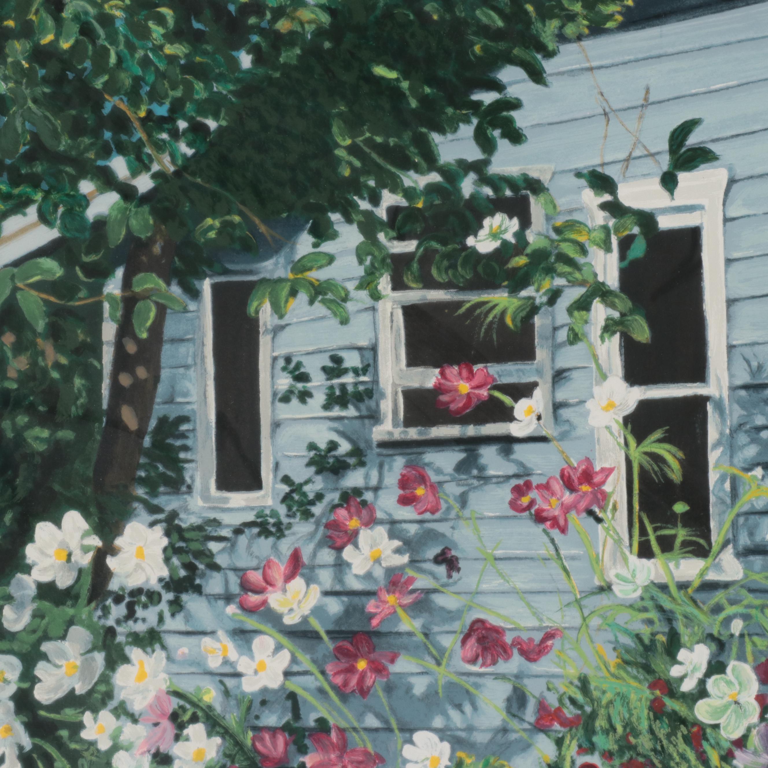 Merryl Jaye Serigraph "Hidden Cottage," Circa 1990