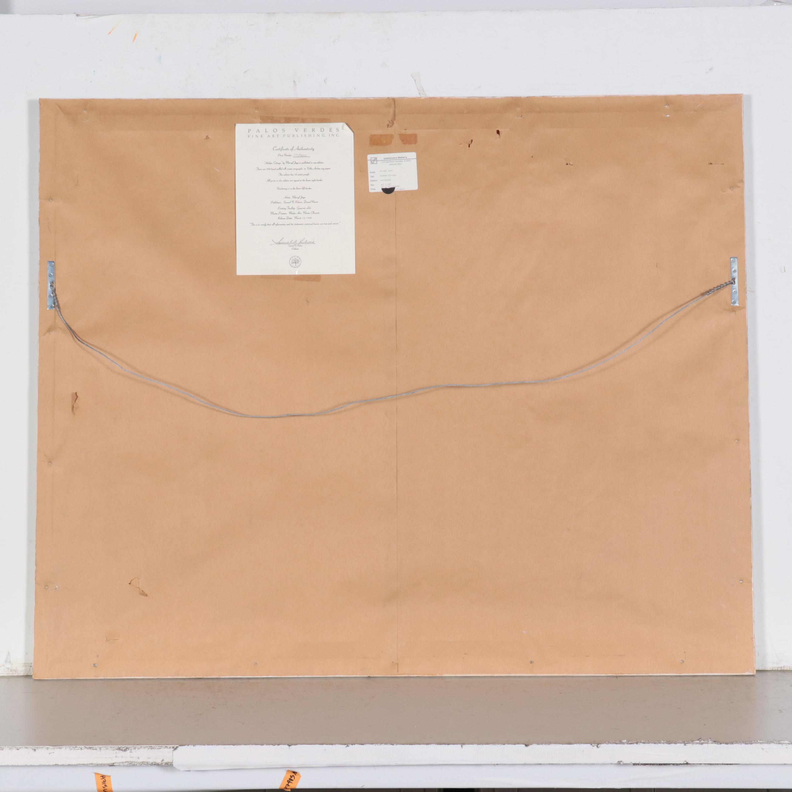 Merryl Jaye Serigraph "Hidden Cottage," Circa 1990