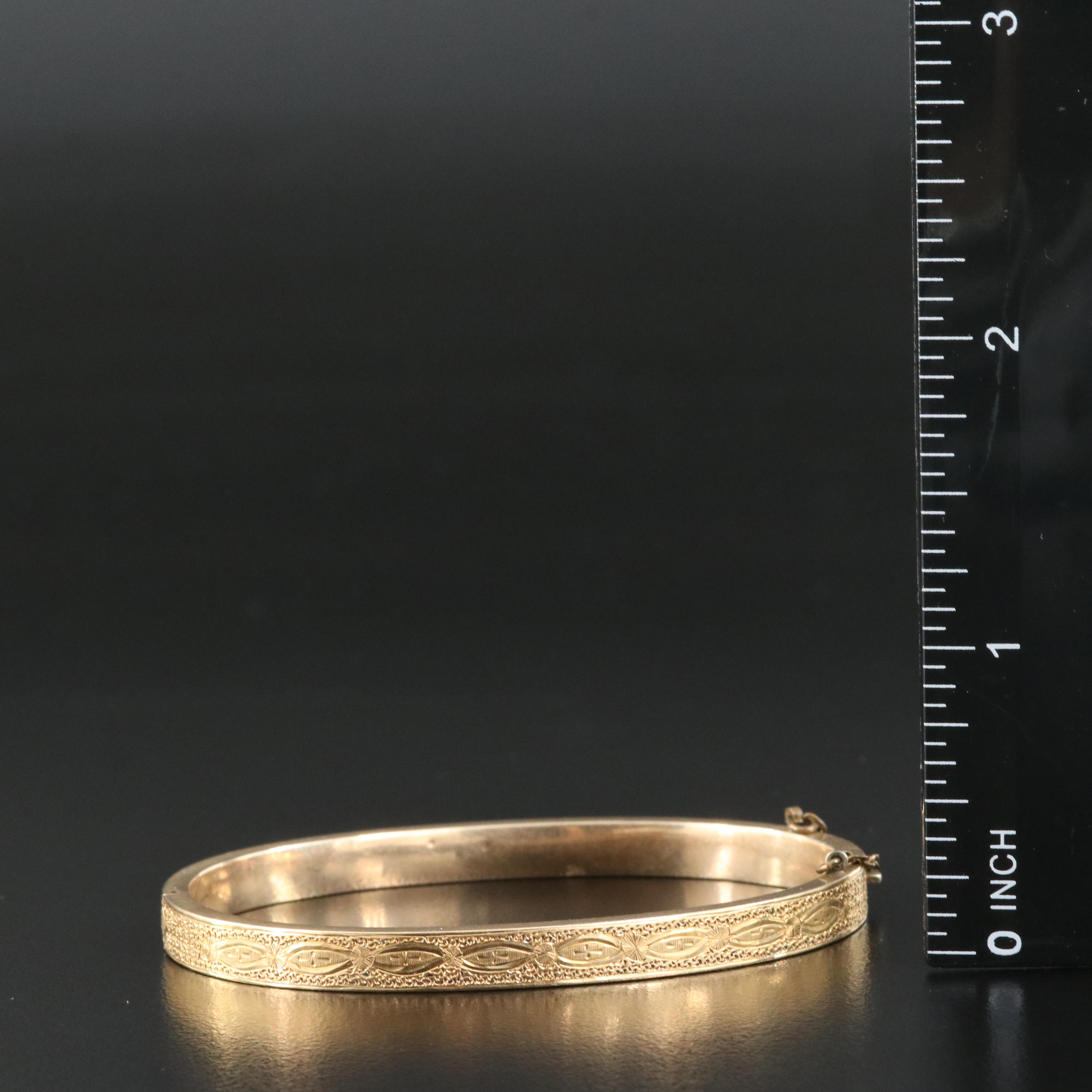 Pair of Victorian 10K Engraved Wedding Bracelets