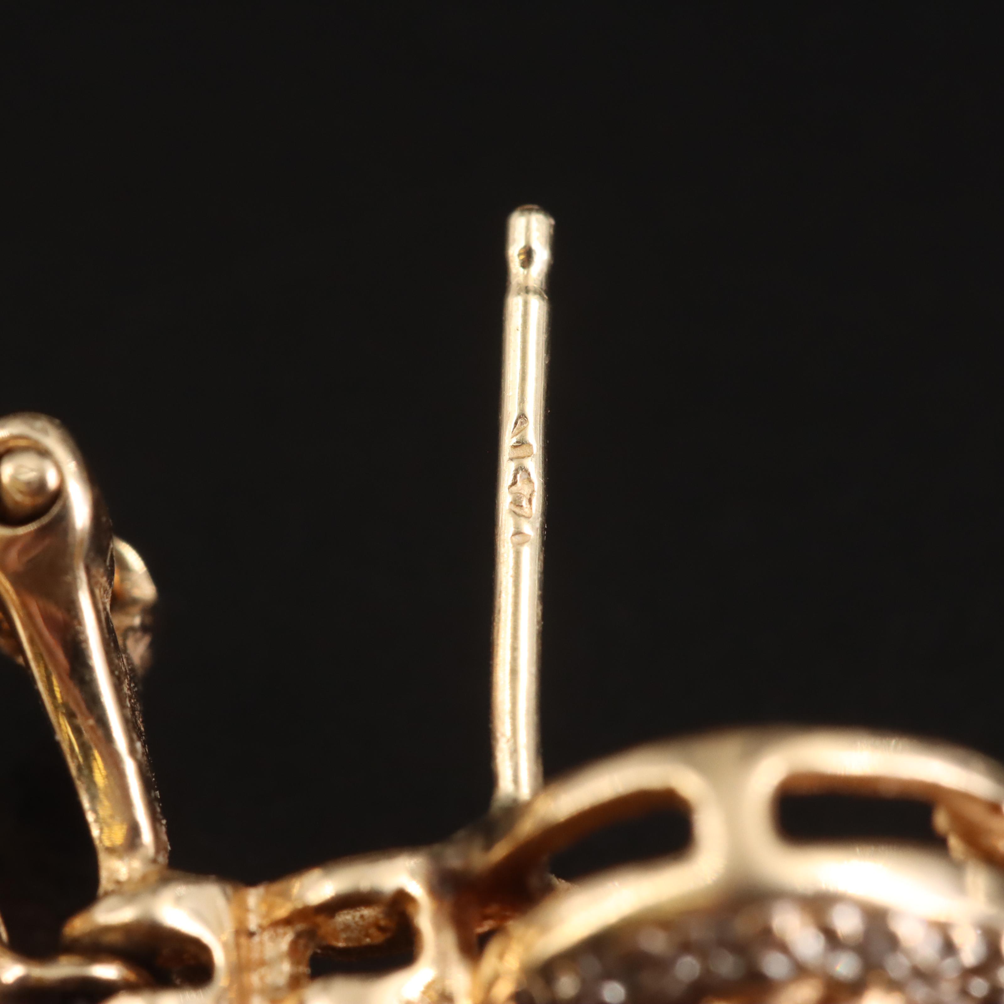 14K Pearl and Diamond Earrings