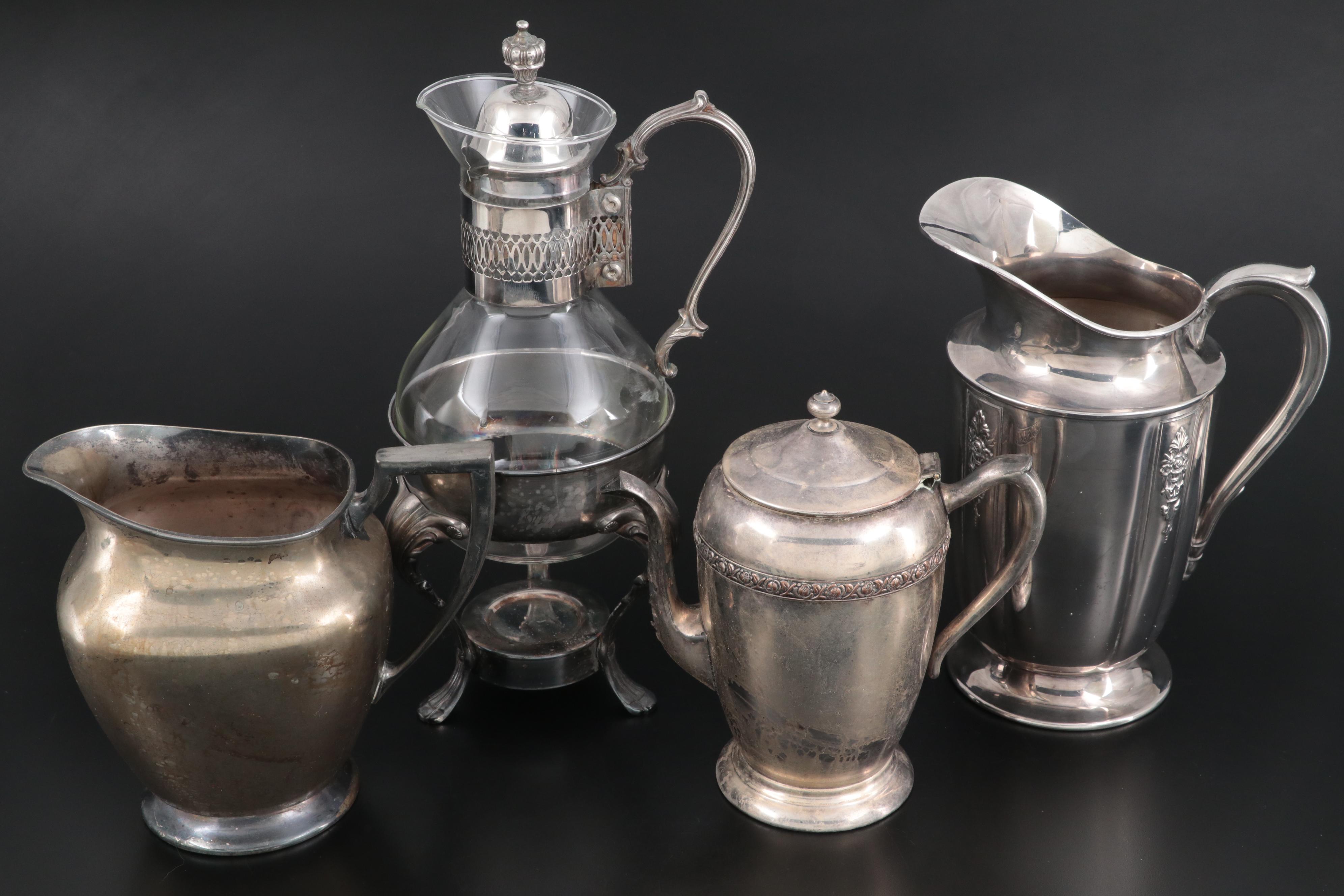 Reed & Barton Art Nouveau Centerpiece Bowl and Other Silver Plate Serveware