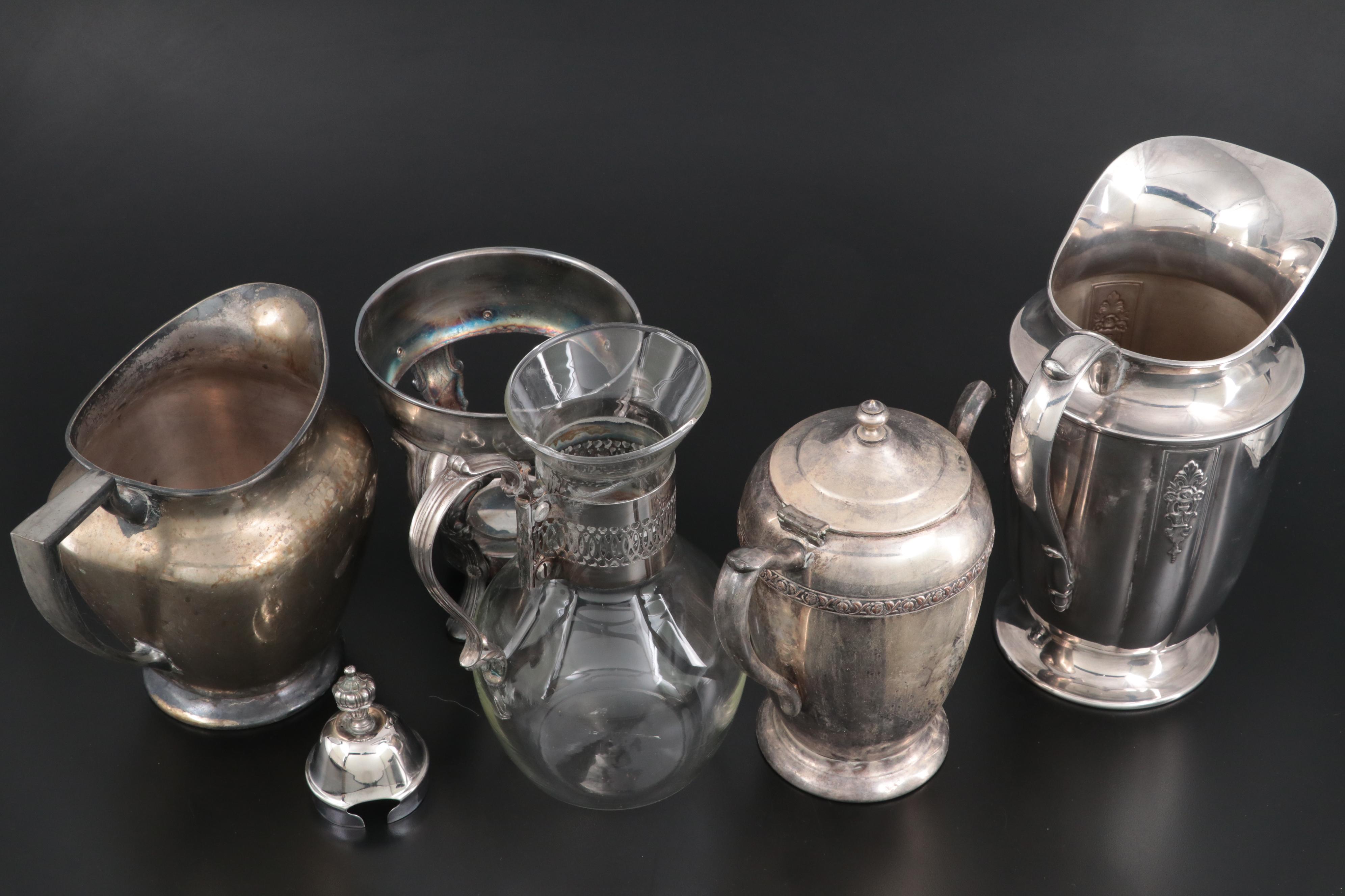 Reed & Barton Art Nouveau Centerpiece Bowl and Other Silver Plate Serveware