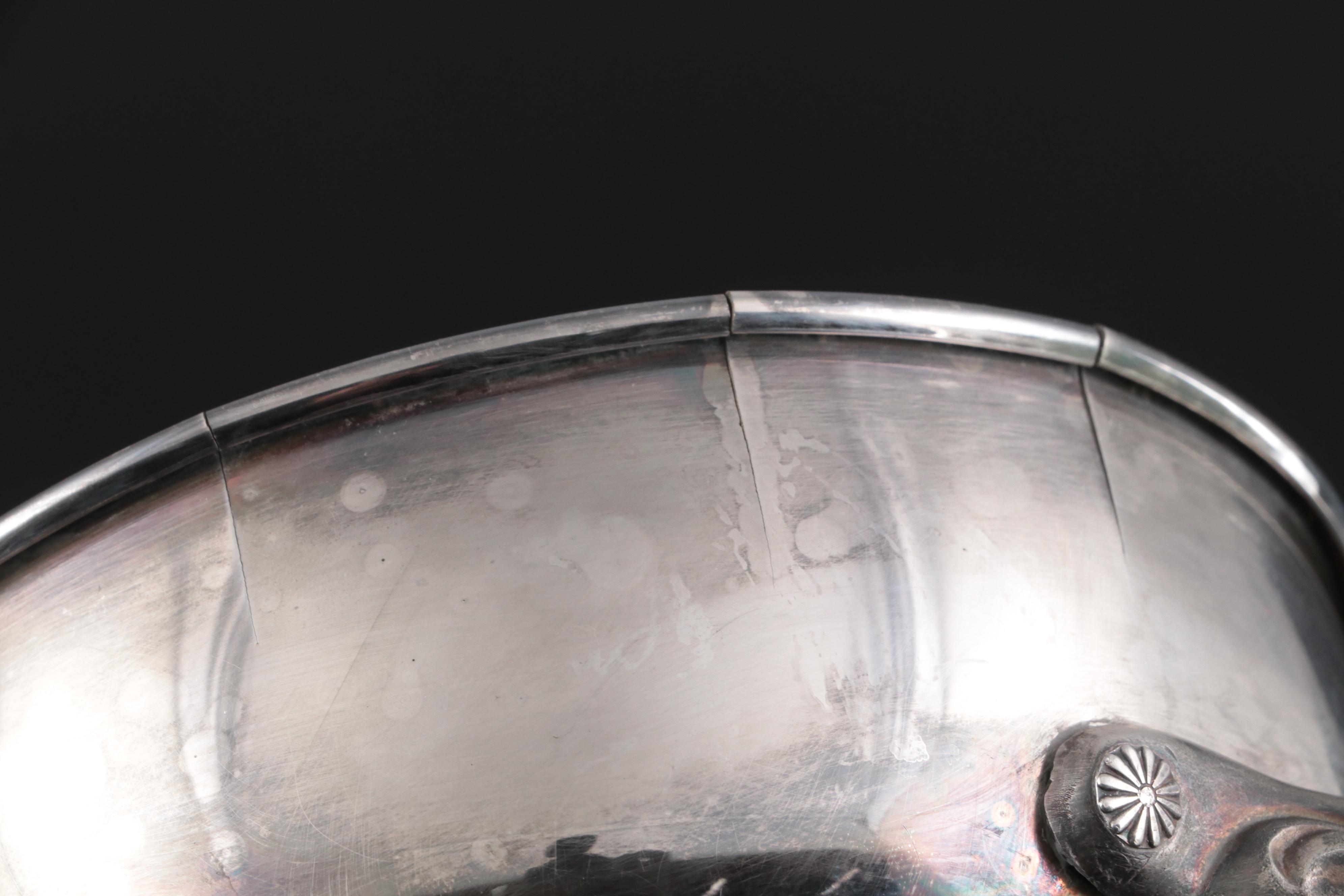 Reed & Barton Art Nouveau Centerpiece Bowl and Other Silver Plate Serveware