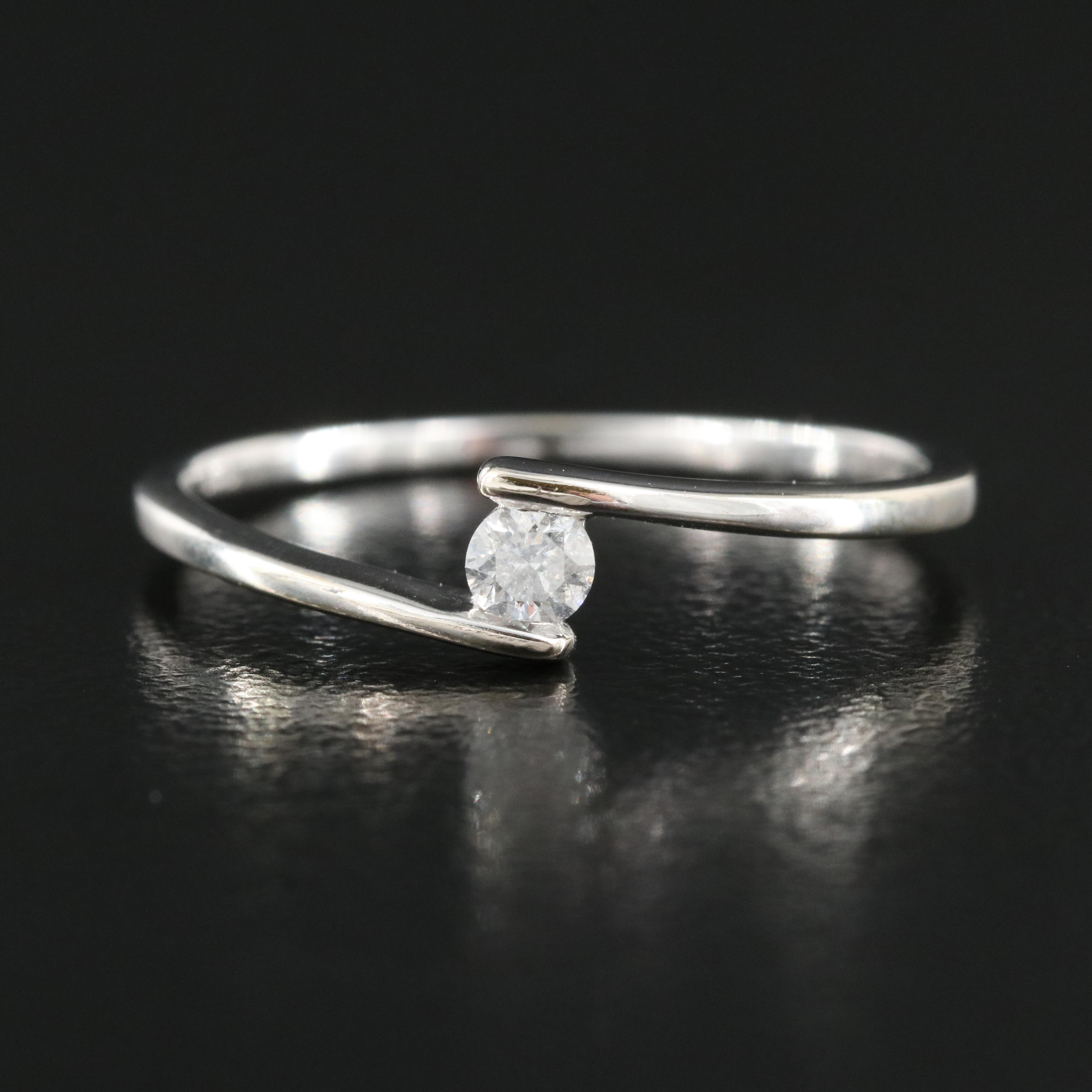 14K 0.09 CT Diamond Bypass Ring