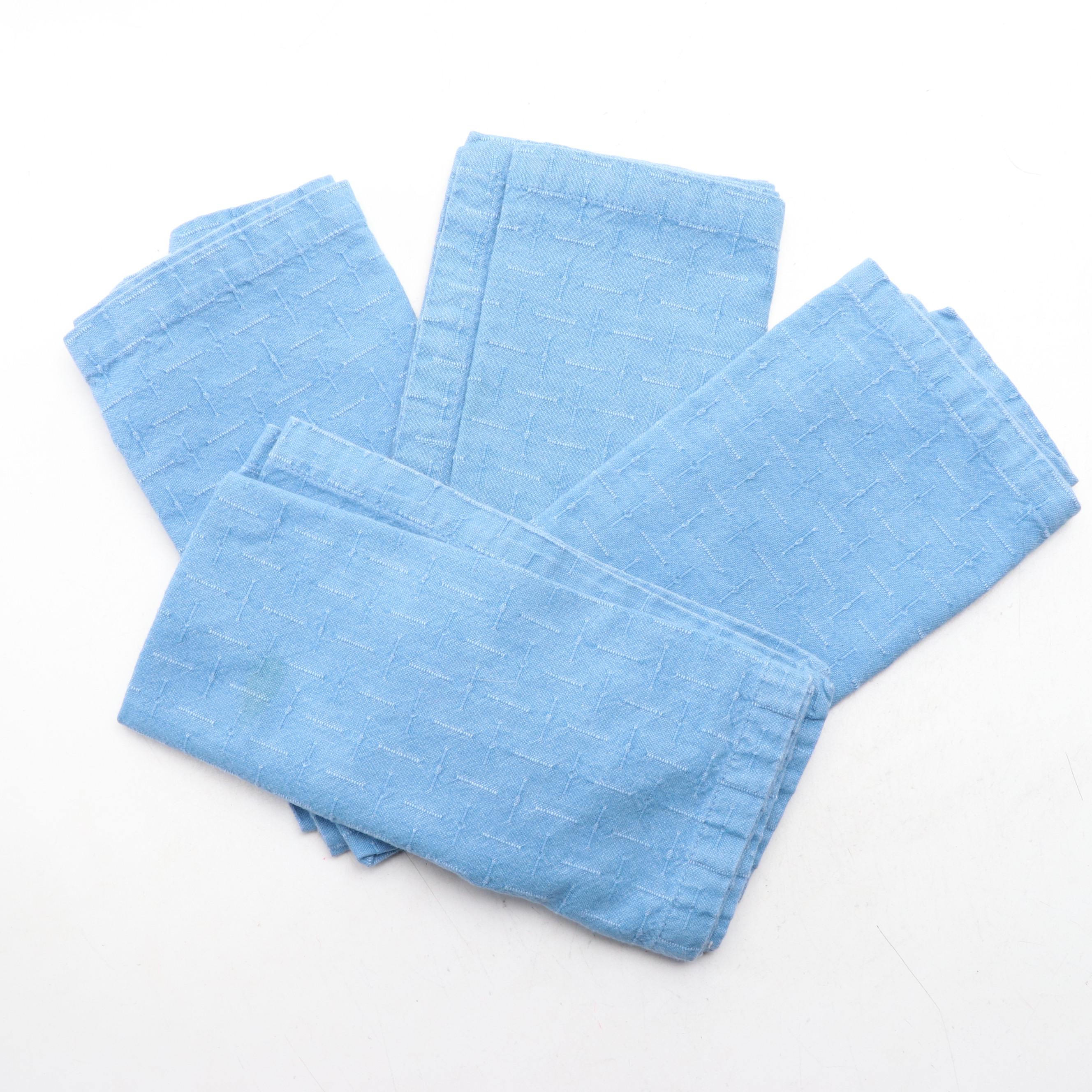 Pottery Barn and Crate & Barrel Napkins and Placemats in Shades of Blue