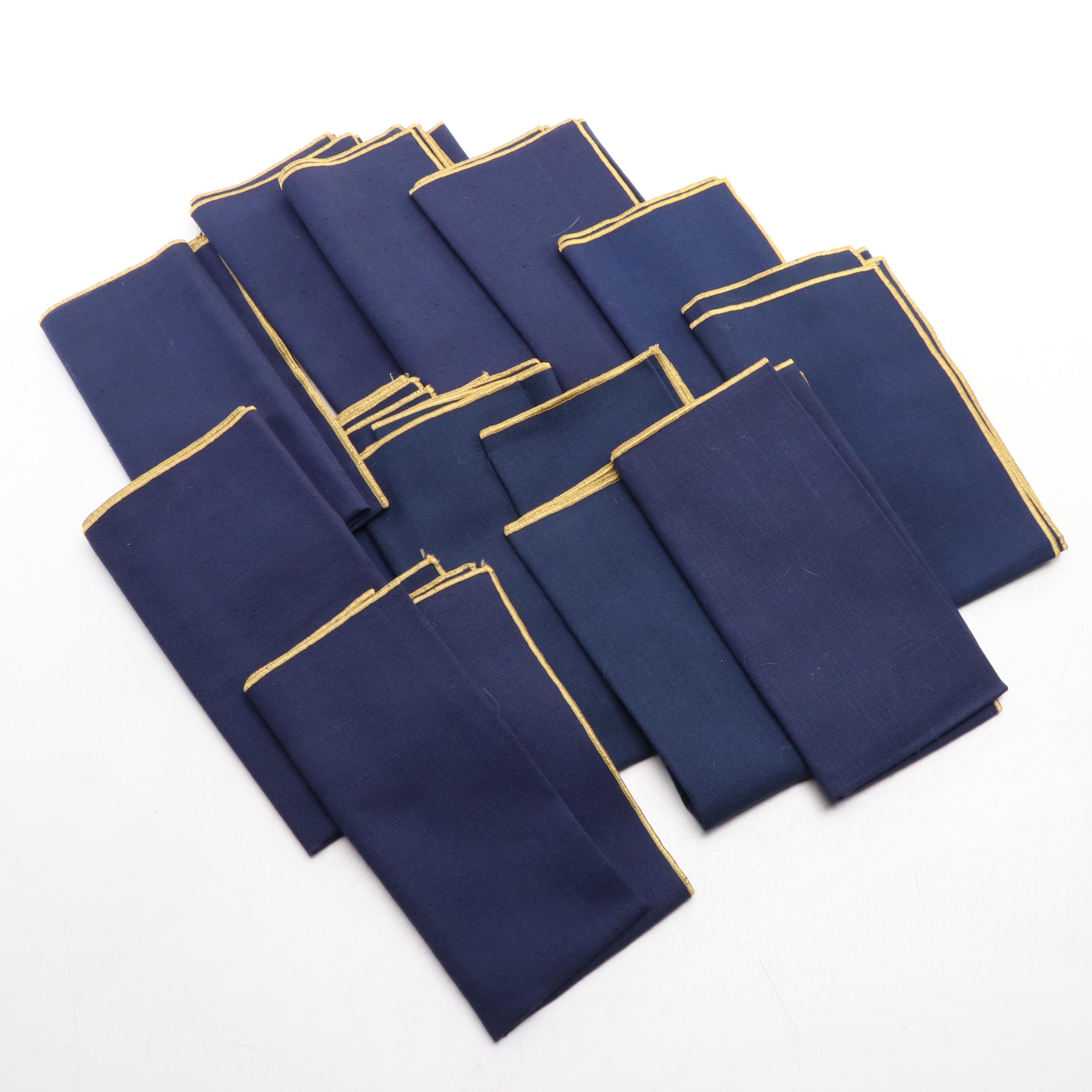 Pottery Barn and Crate & Barrel Napkins and Placemats in Shades of Blue