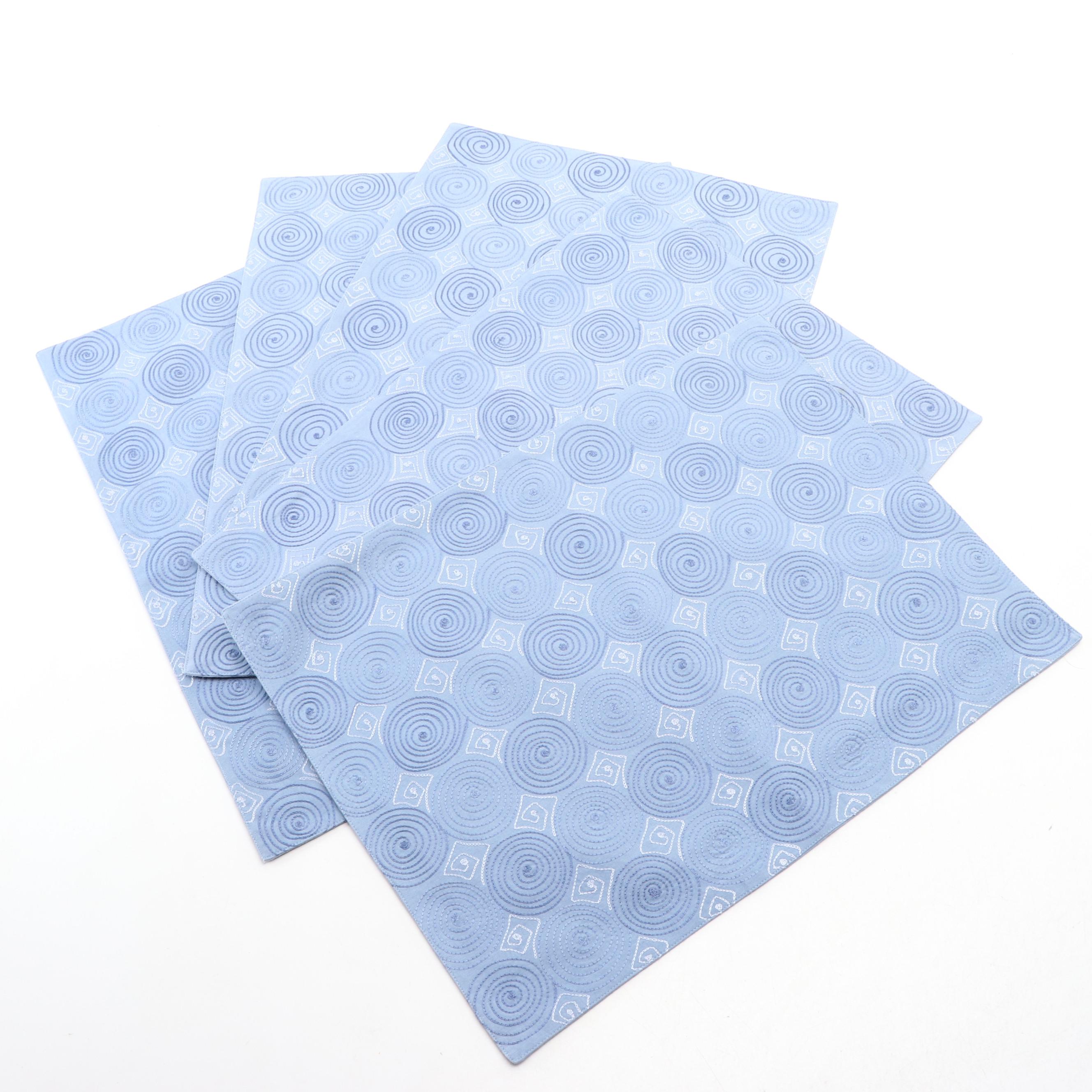 Pottery Barn and Crate & Barrel Napkins and Placemats in Shades of Blue