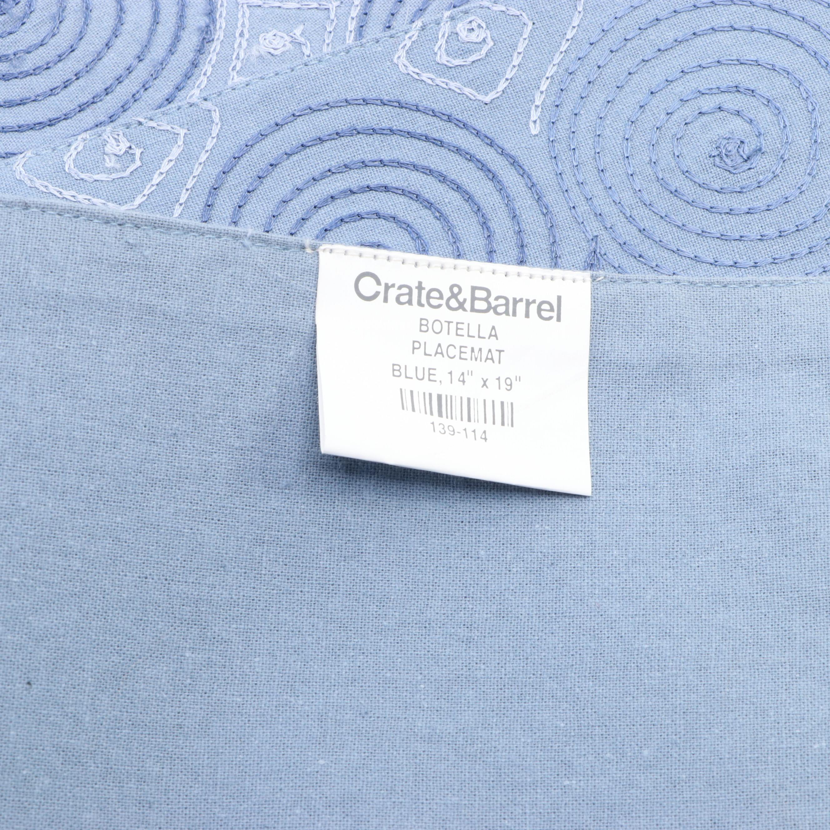 Pottery Barn and Crate & Barrel Napkins and Placemats in Shades of Blue