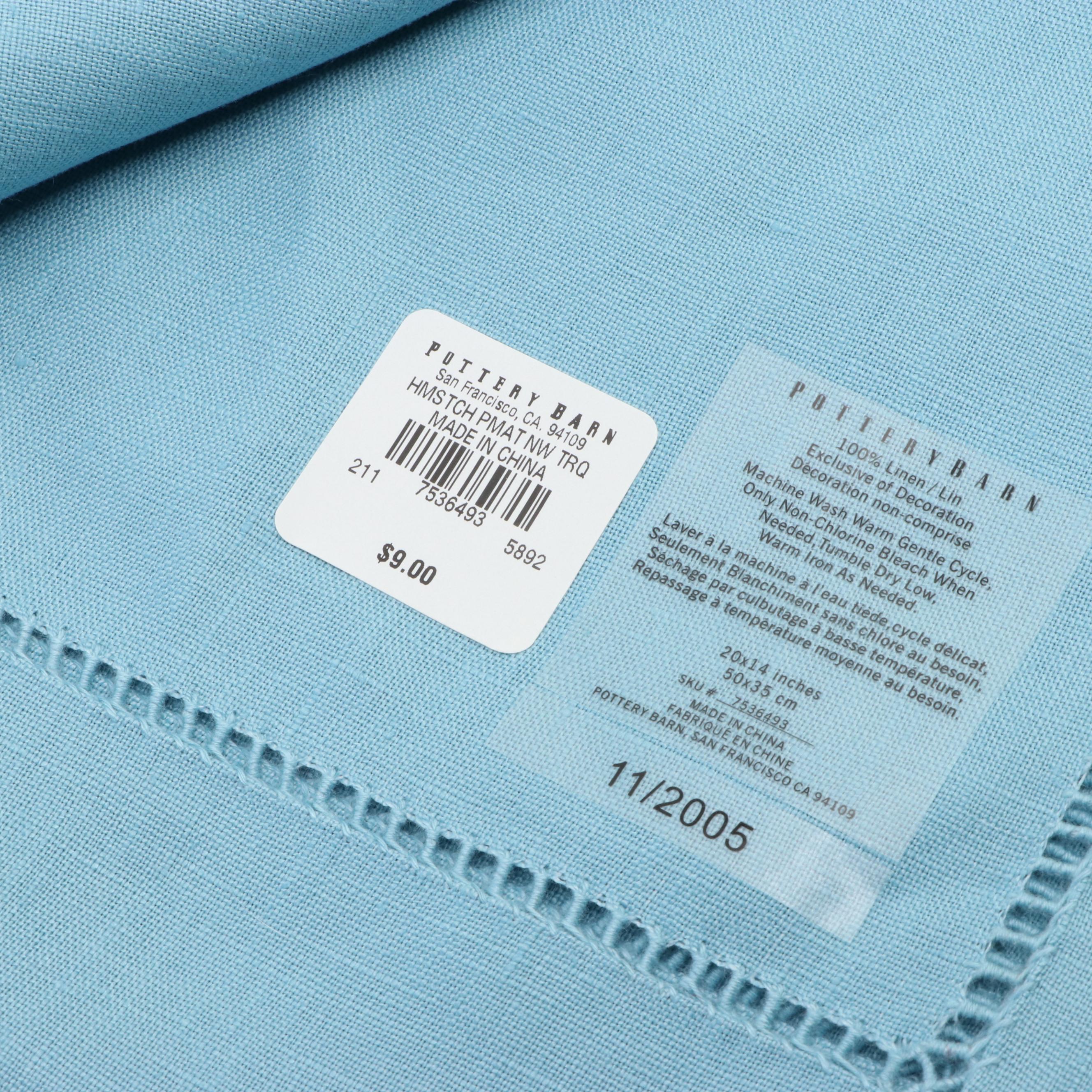 Pottery Barn and Crate & Barrel Napkins and Placemats in Shades of Blue