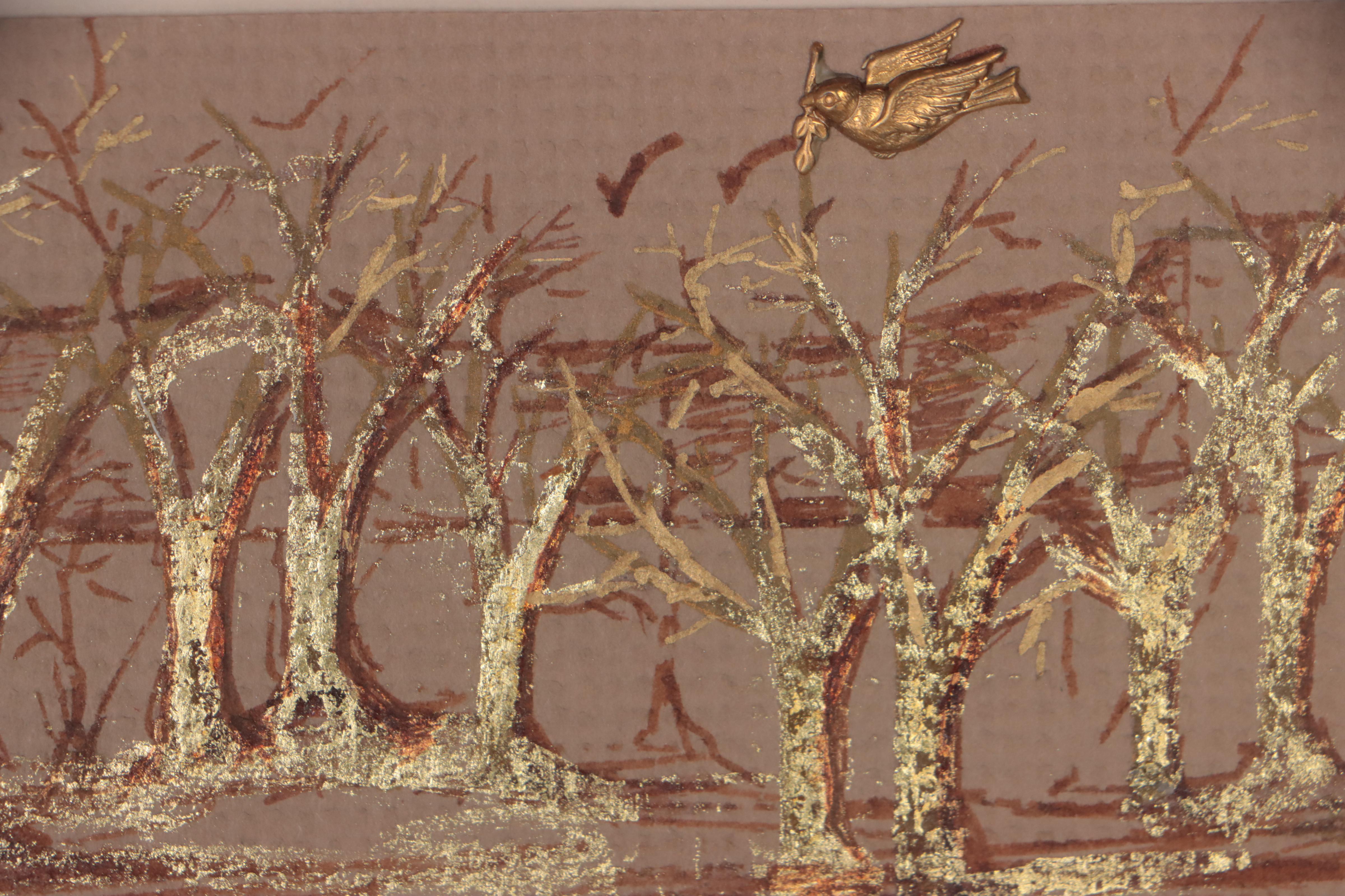 Joan Miley Mixed Media Drawing of Trees