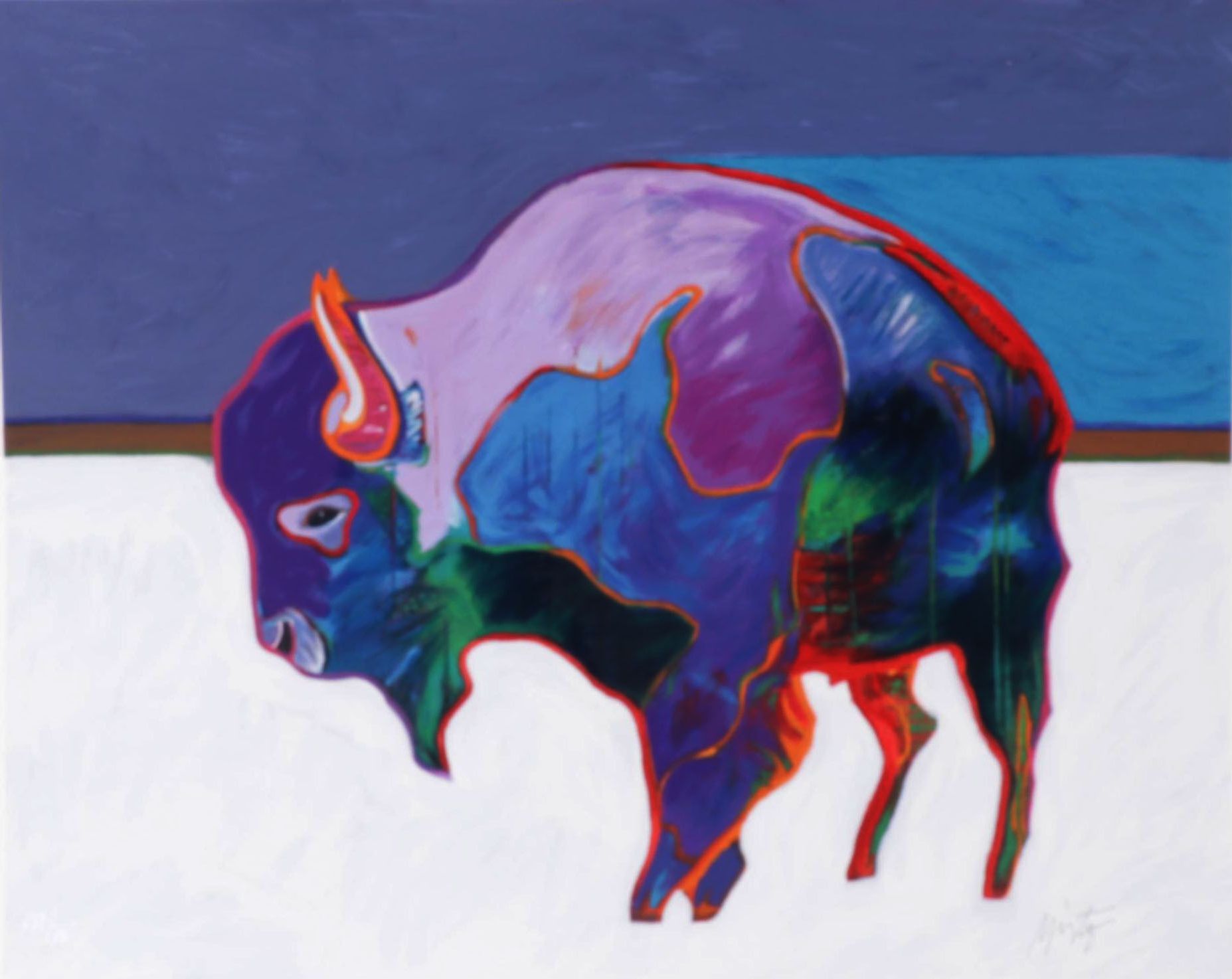 John Nieto Serigraph "Taos Buffalo," 1996