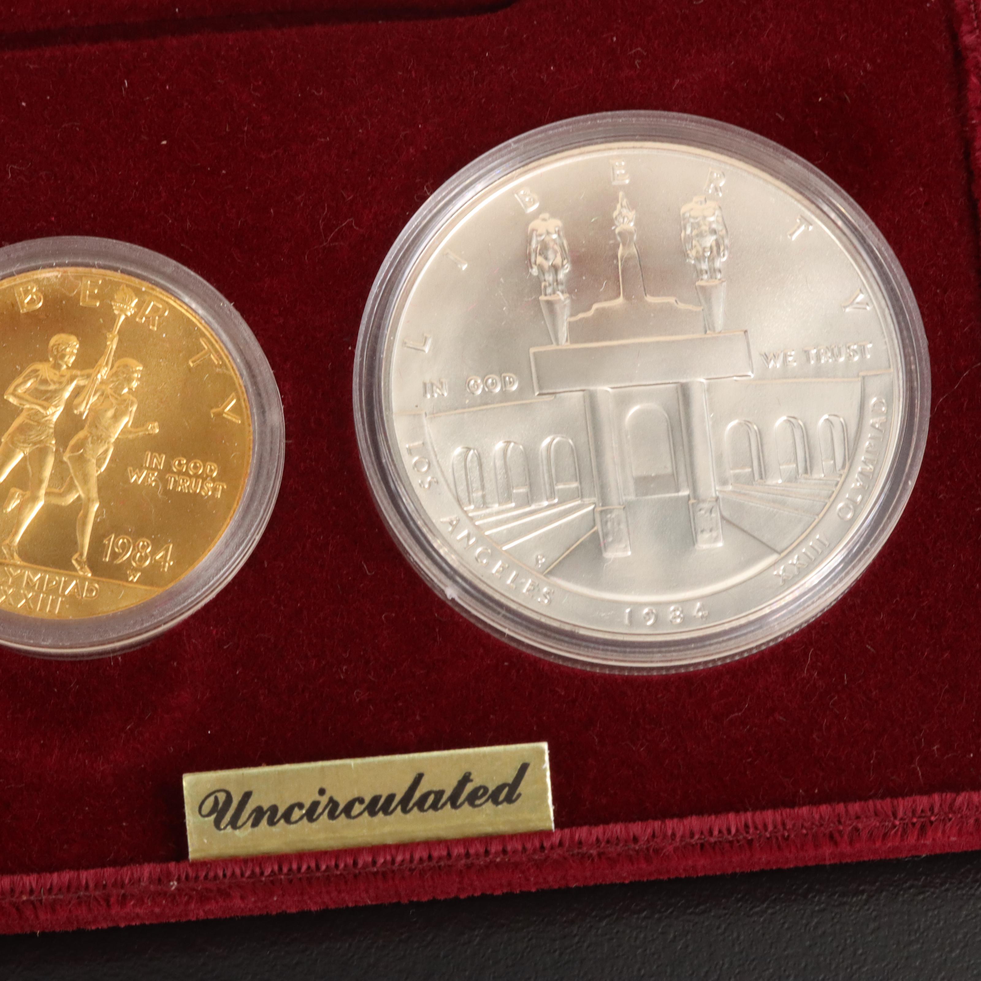 Olympic Commemorative Coin Group Including 1984-W $10 Gold Coin