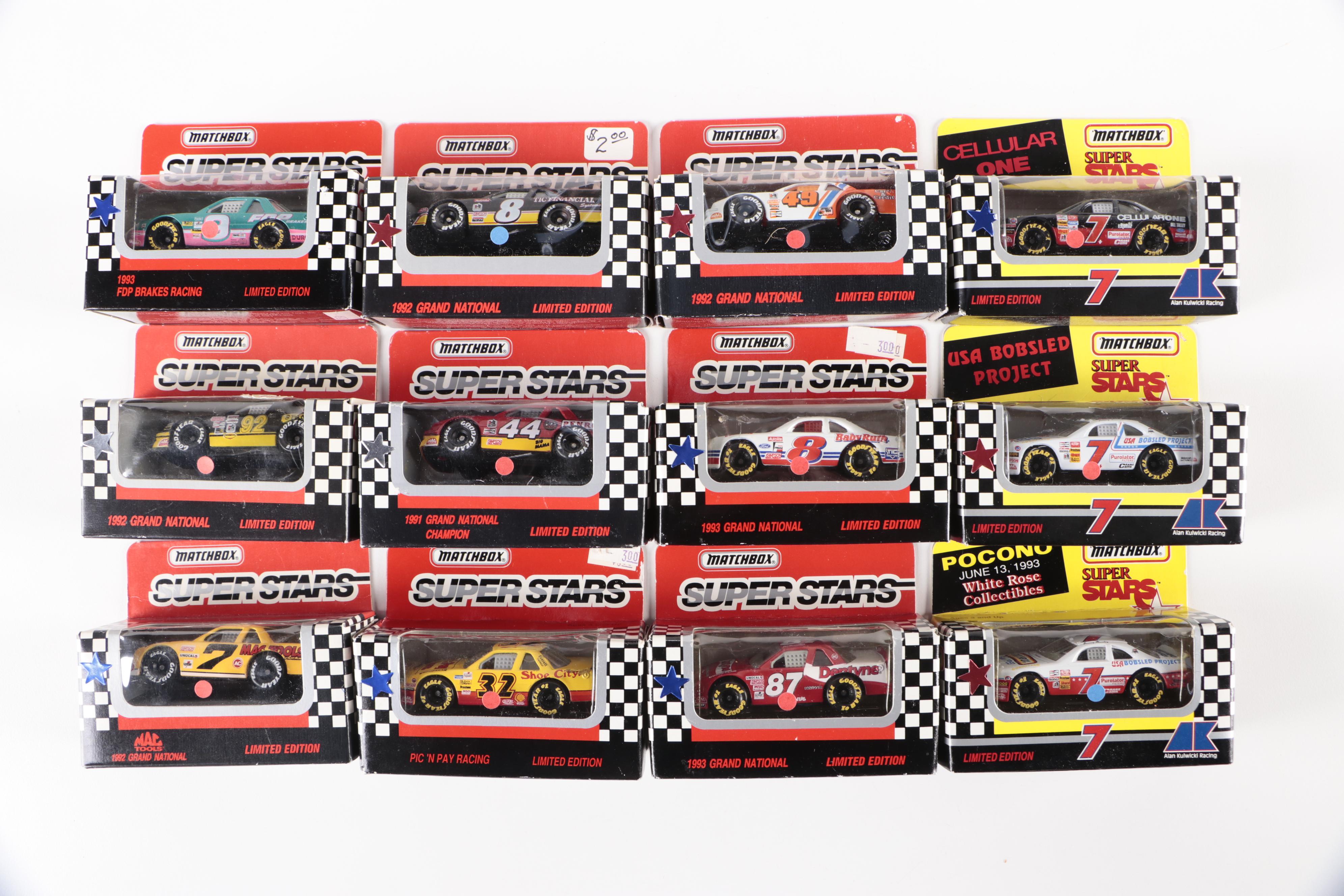 Matchbox Racing Super Stars Diecast NASCAR Stock Cars with Wallace, More, 1990s