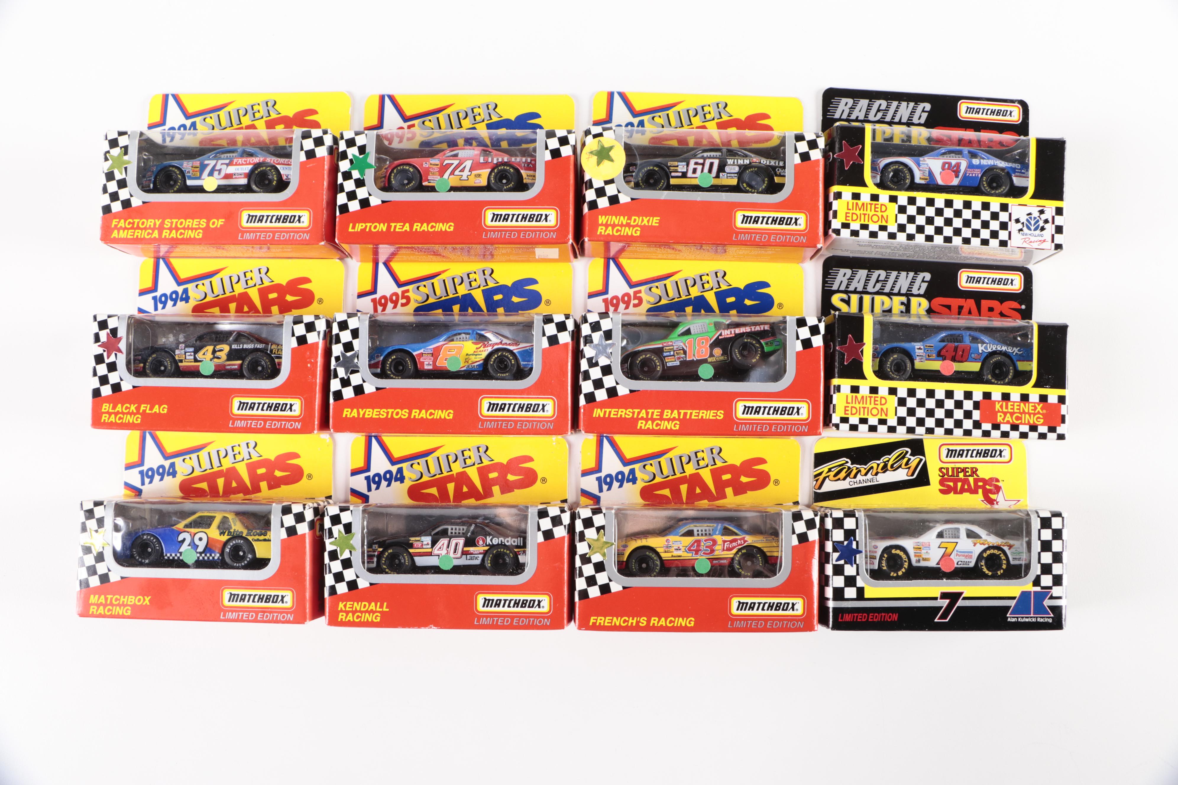 Matchbox Racing Super Stars Diecast NASCAR Stock Cars with Wallace, More, 1990s