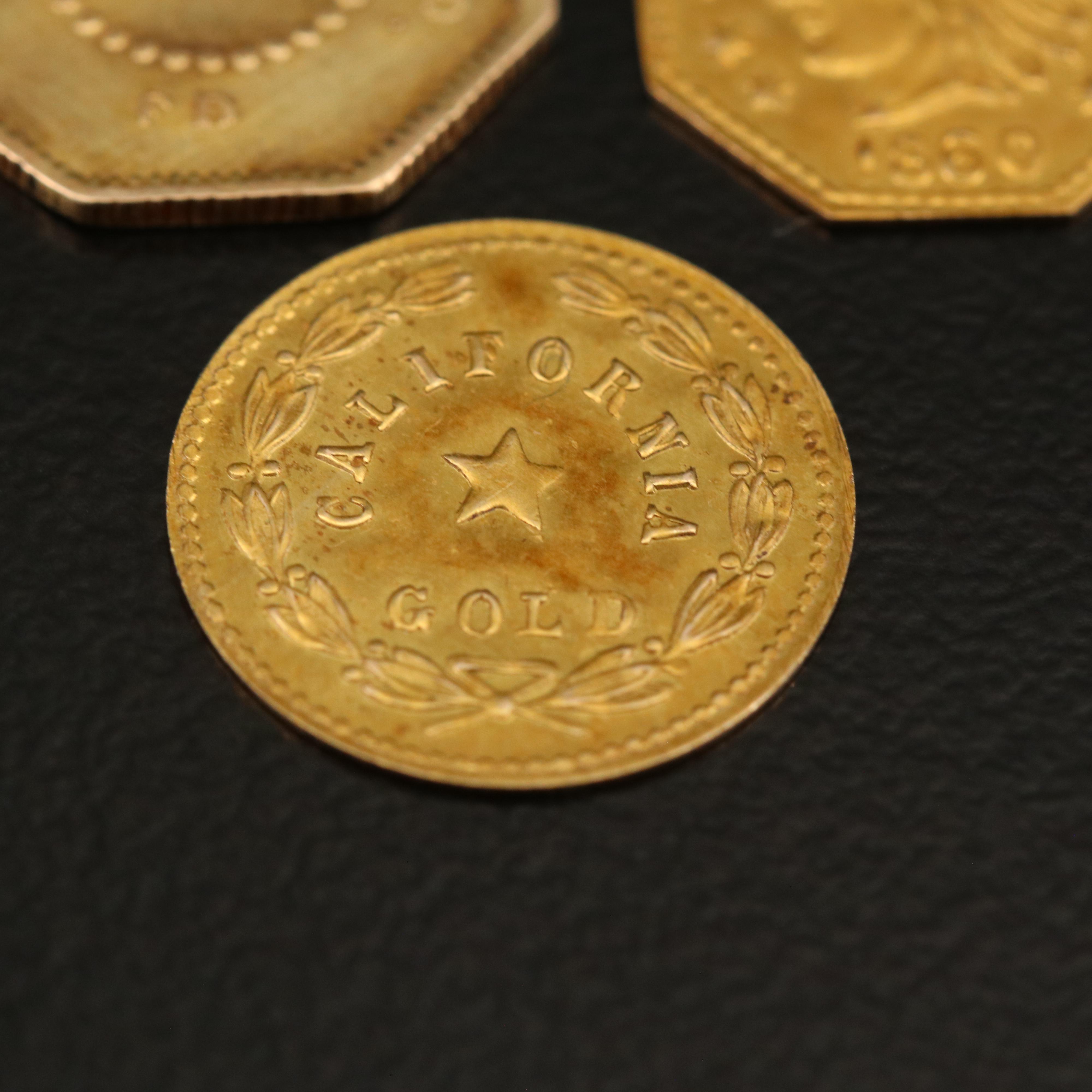 Three Replica California Gold Tokens