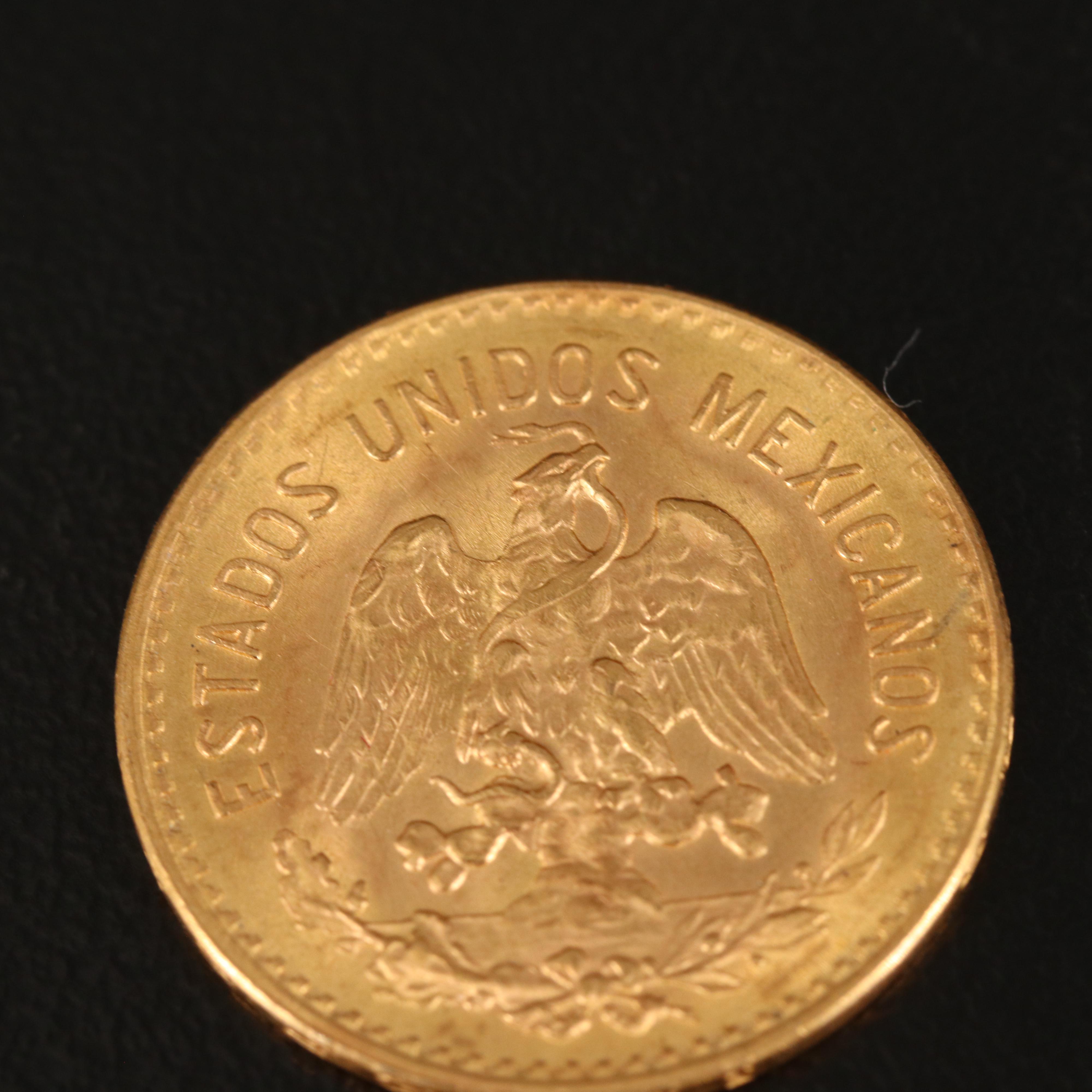 1955 Mexican Cinco Pesos Gold Coin