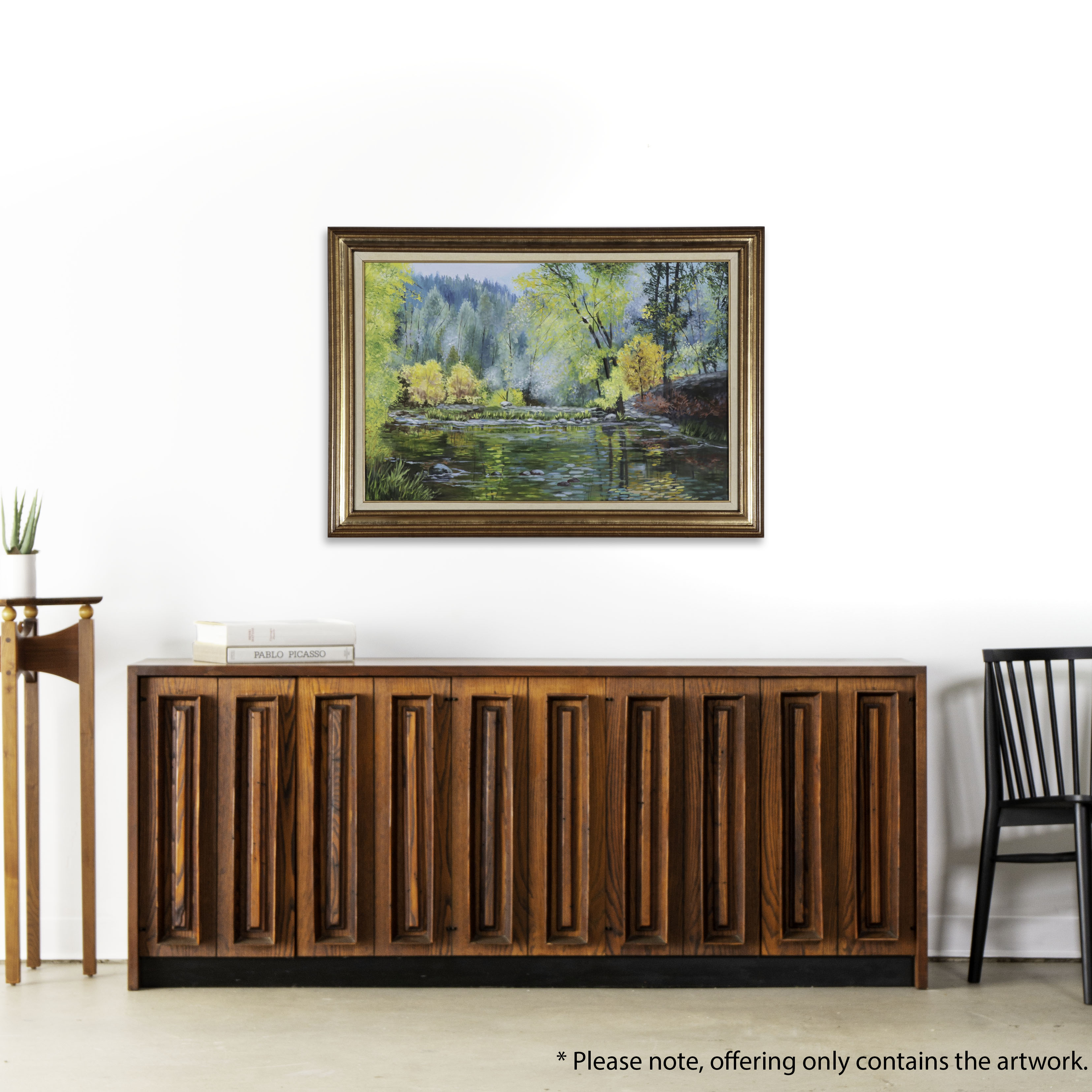 Oil Painting of Forest River, Late 20th Century