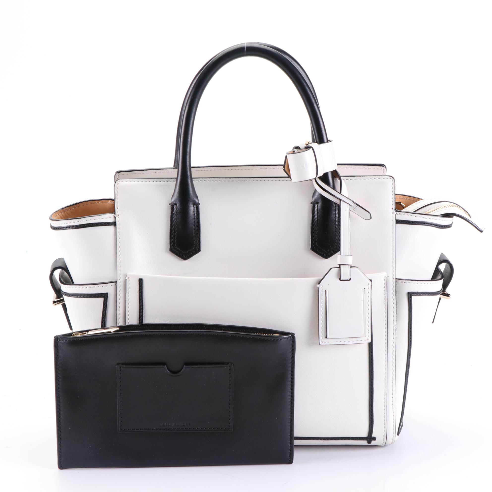 Reed Krakoff Atlantique Convertible Tote in Bicolor Leather with Pouch