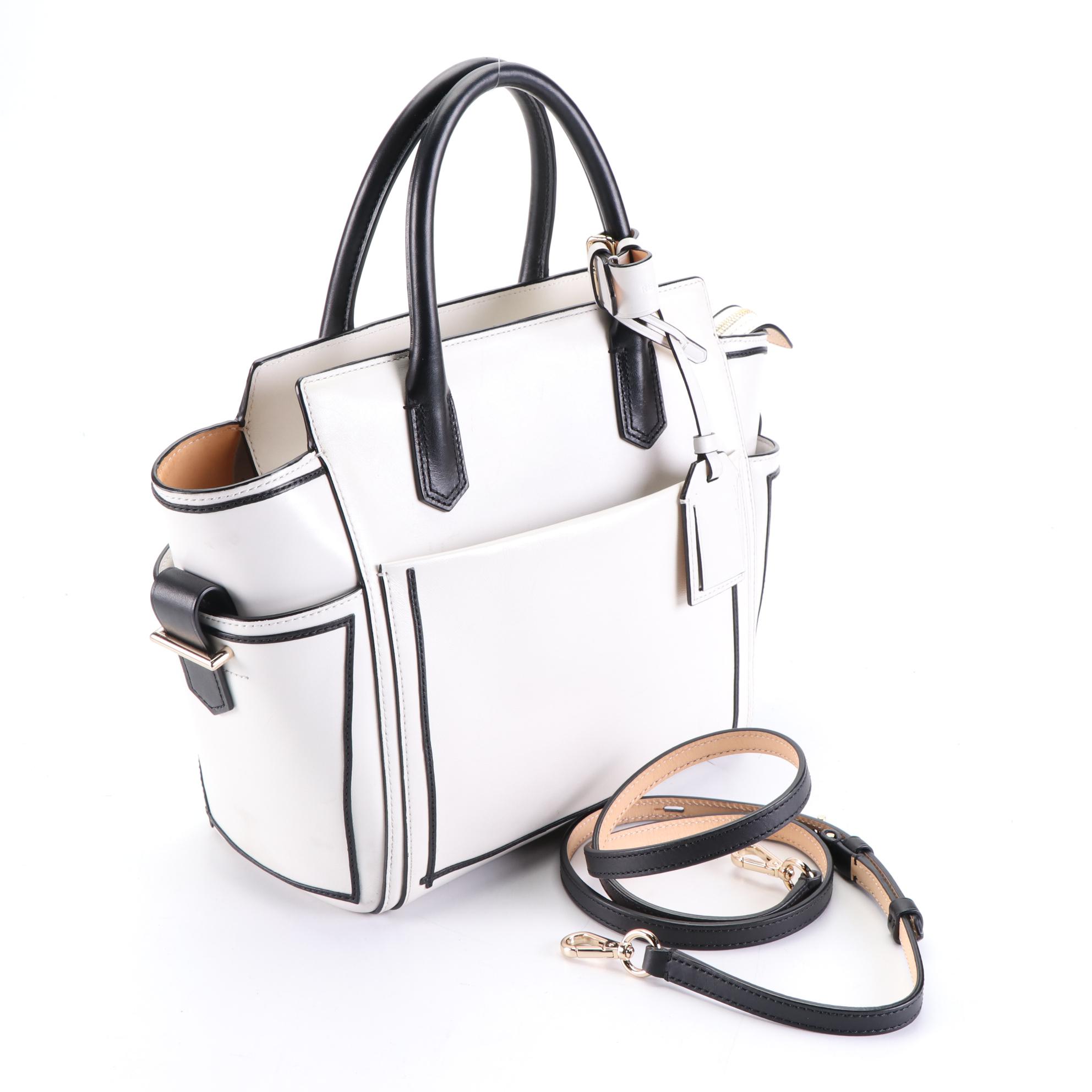 Reed Krakoff Atlantique Convertible Tote in Bicolor Leather with Pouch