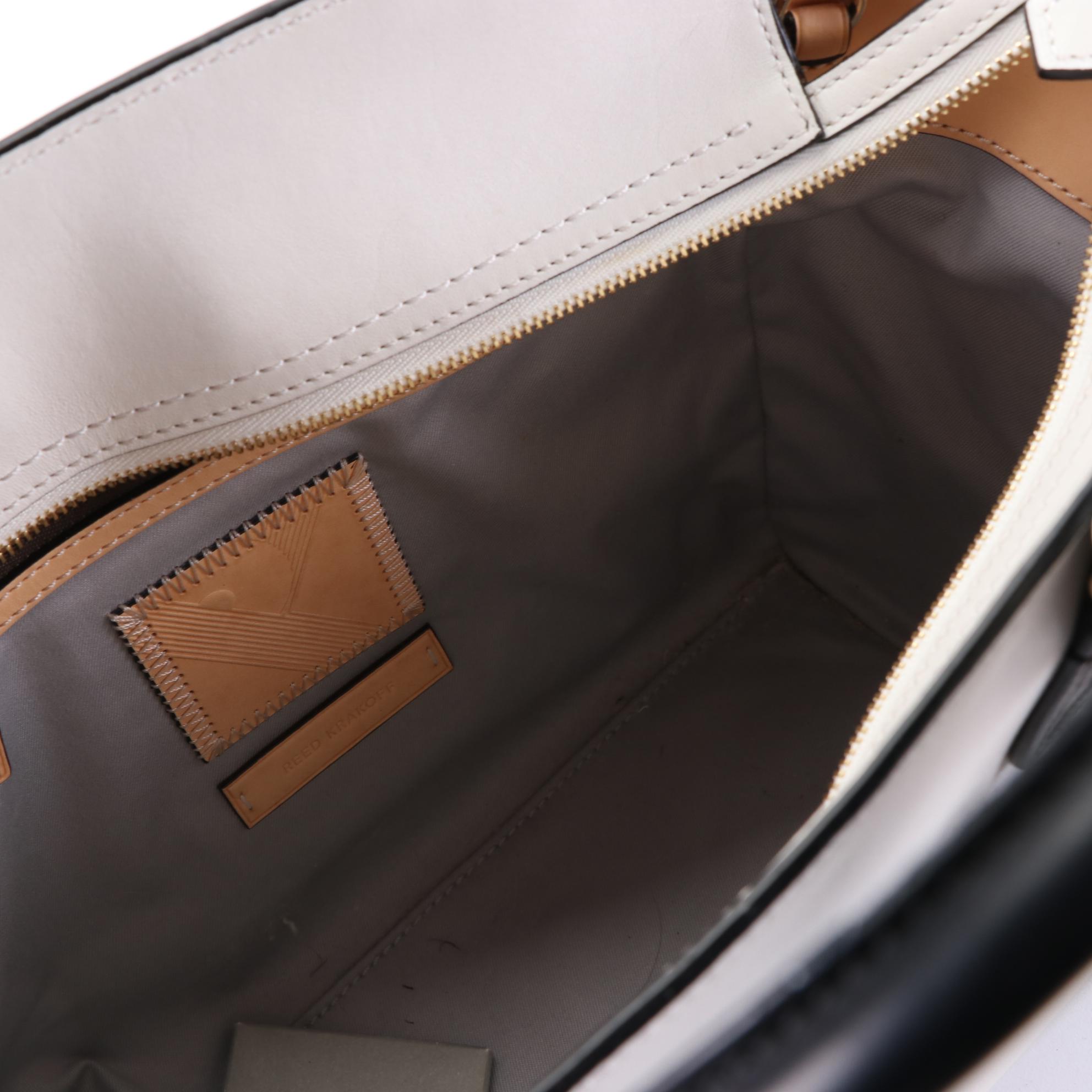 Reed Krakoff Atlantique Convertible Tote in Bicolor Leather with Pouch