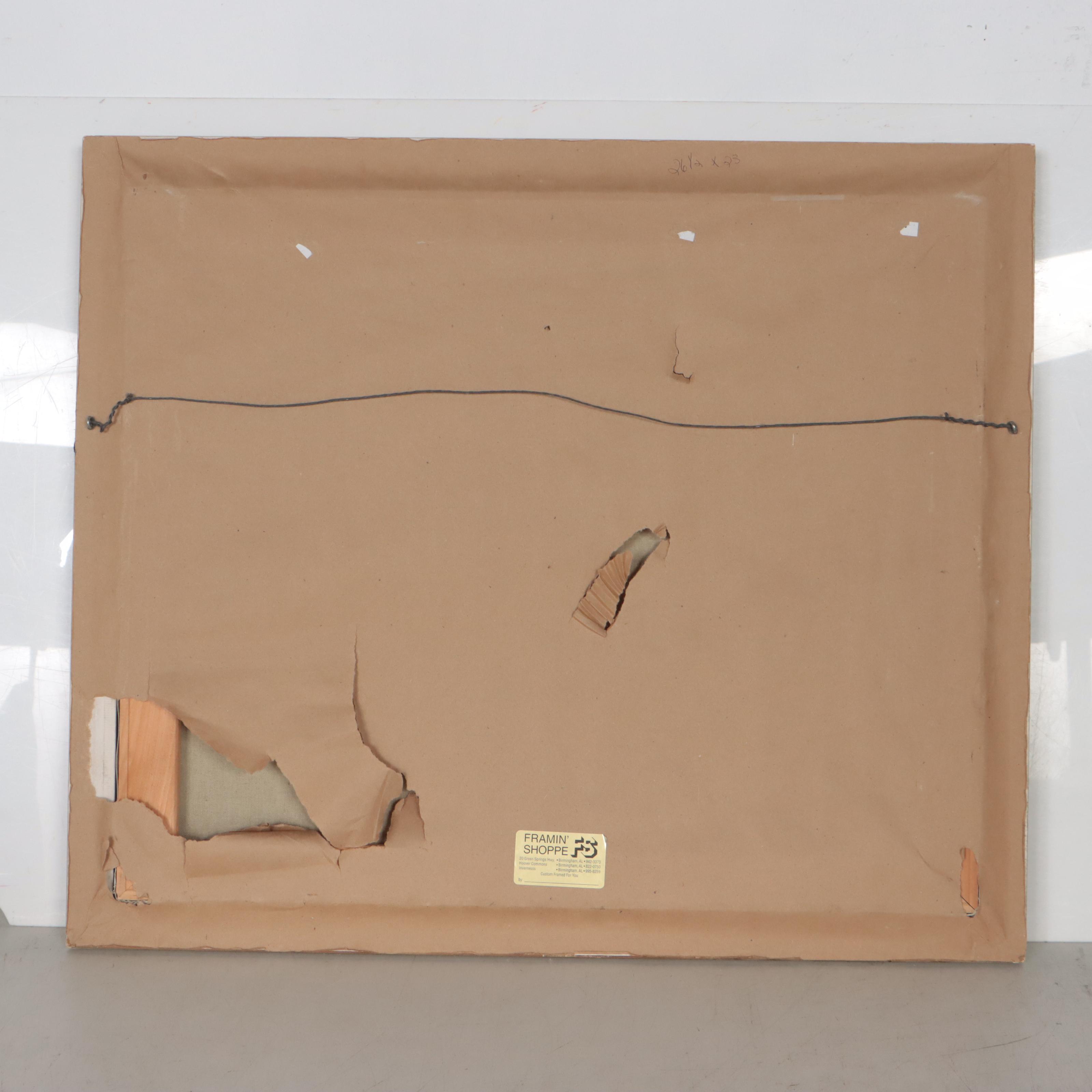 Romanus Oil Painting of Children Playing on the Beach, Late 20th Century