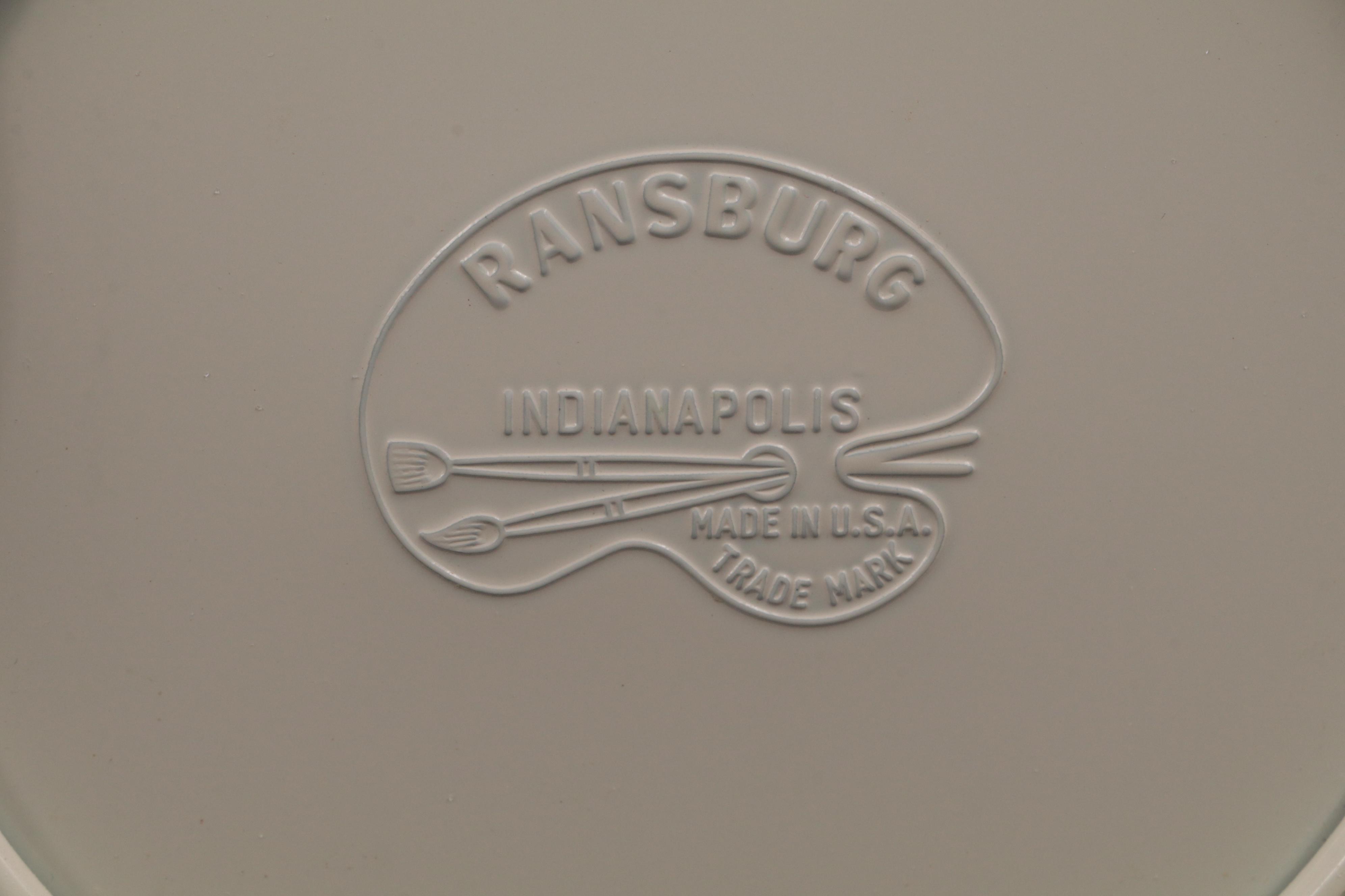 Ransburg Enameled Tin Rooster Pattern Graduated Kitchen Canister Set