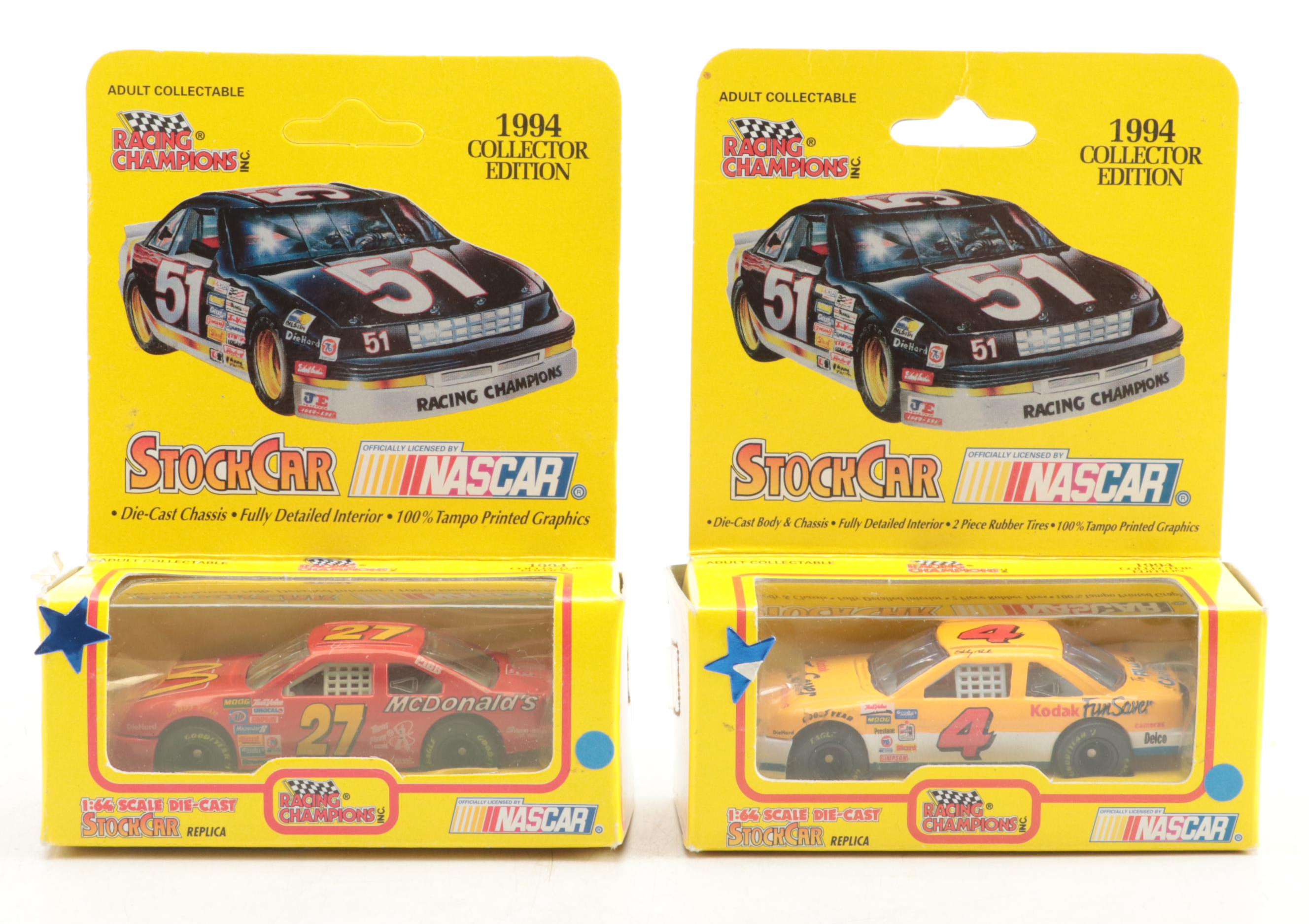 Ertl Racing Champions NASCAR Diecast Stock Cars with Signed Harry Gant, 1990s